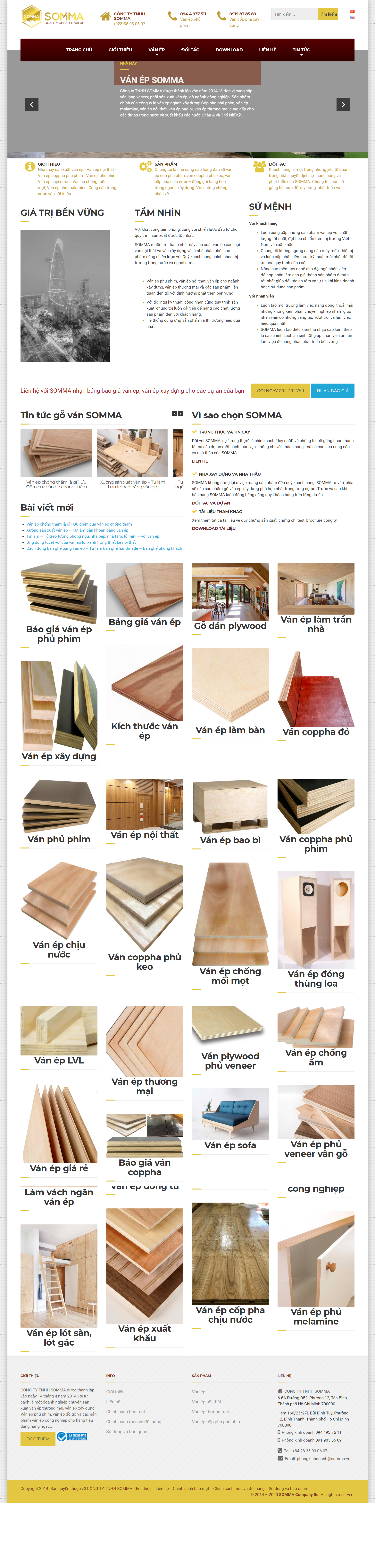 Thiết kế Website web ván ép định hình - sommavn