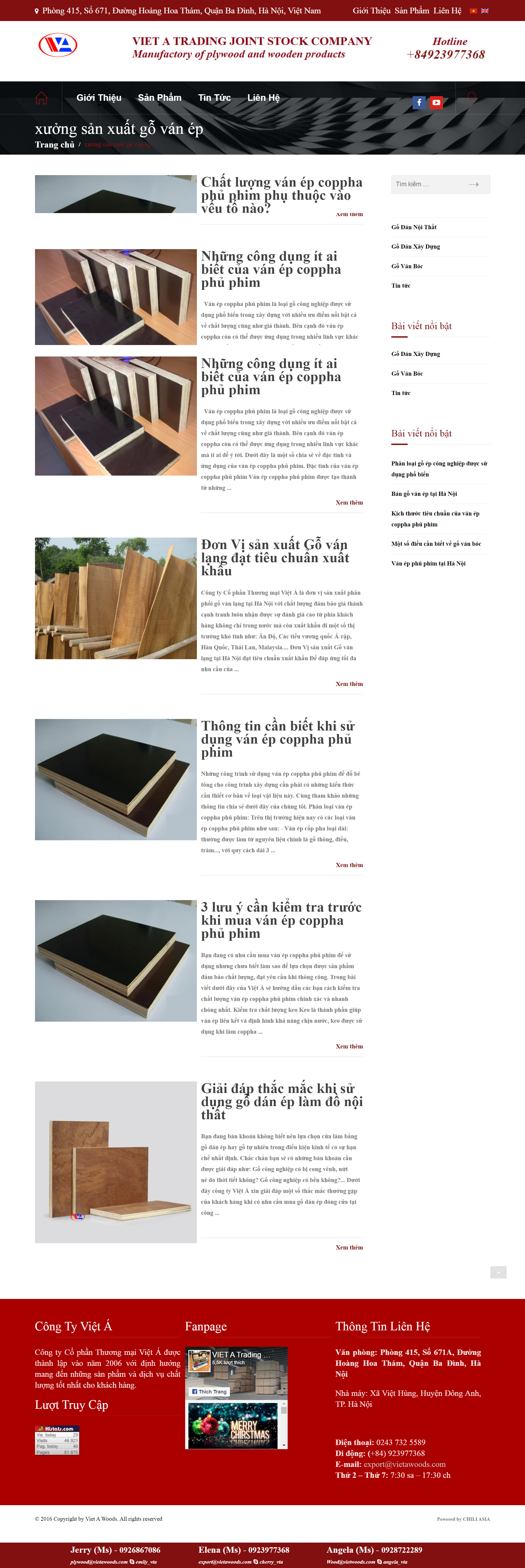 Thiết kế Website web ván ép định hình - vietawoodscom