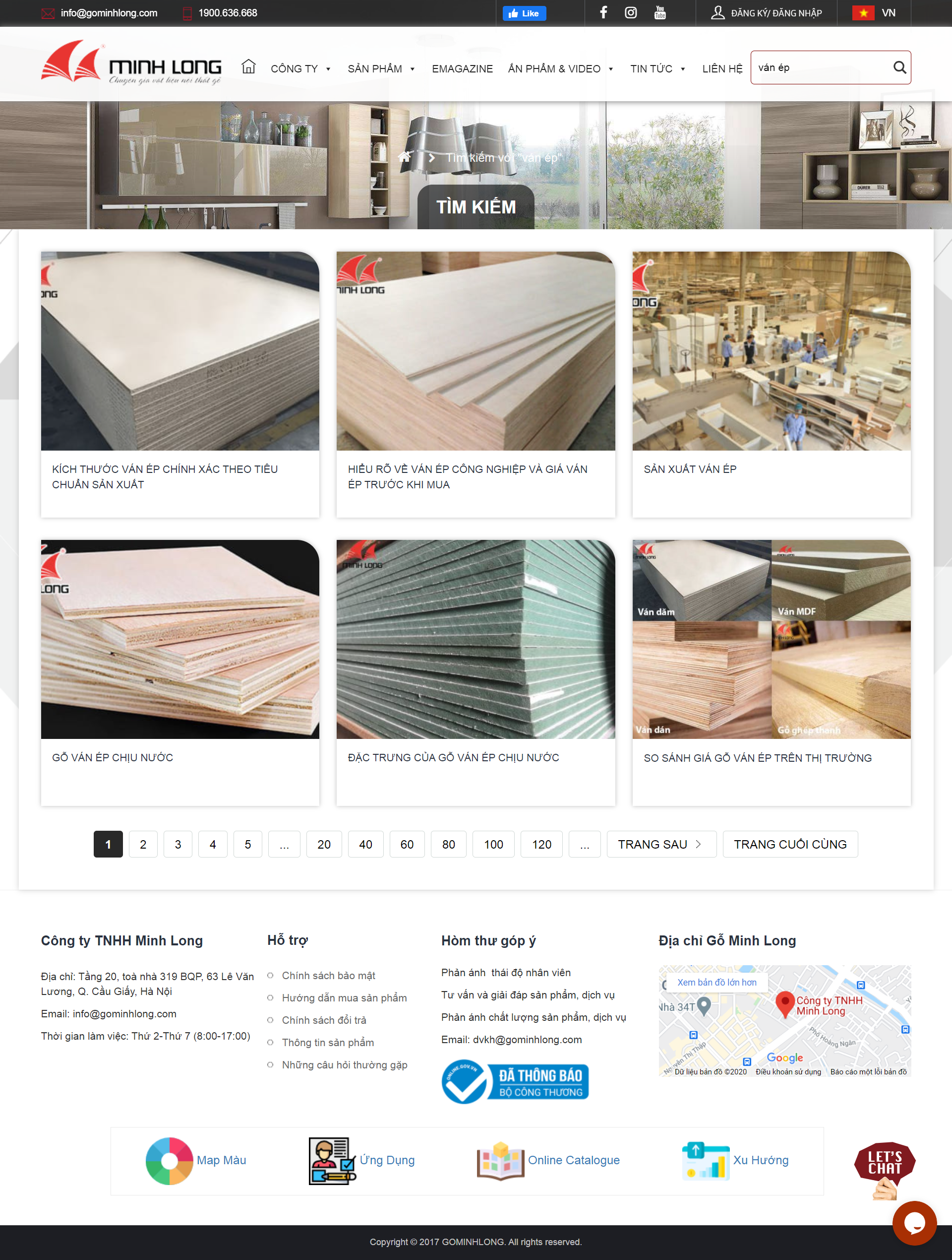Thiết kế Website web ván ép định hình - gominhlongcom