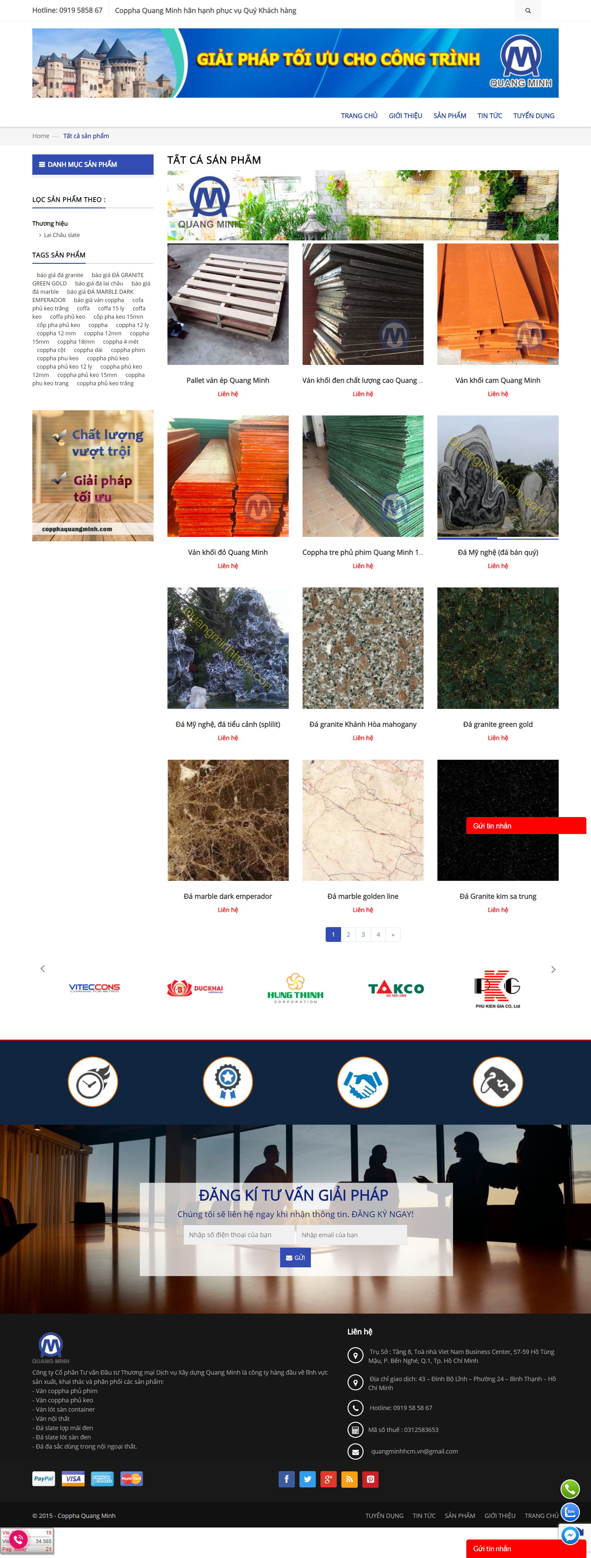 Thiết kế Website web ván ép định hình - copphaquangminhcom