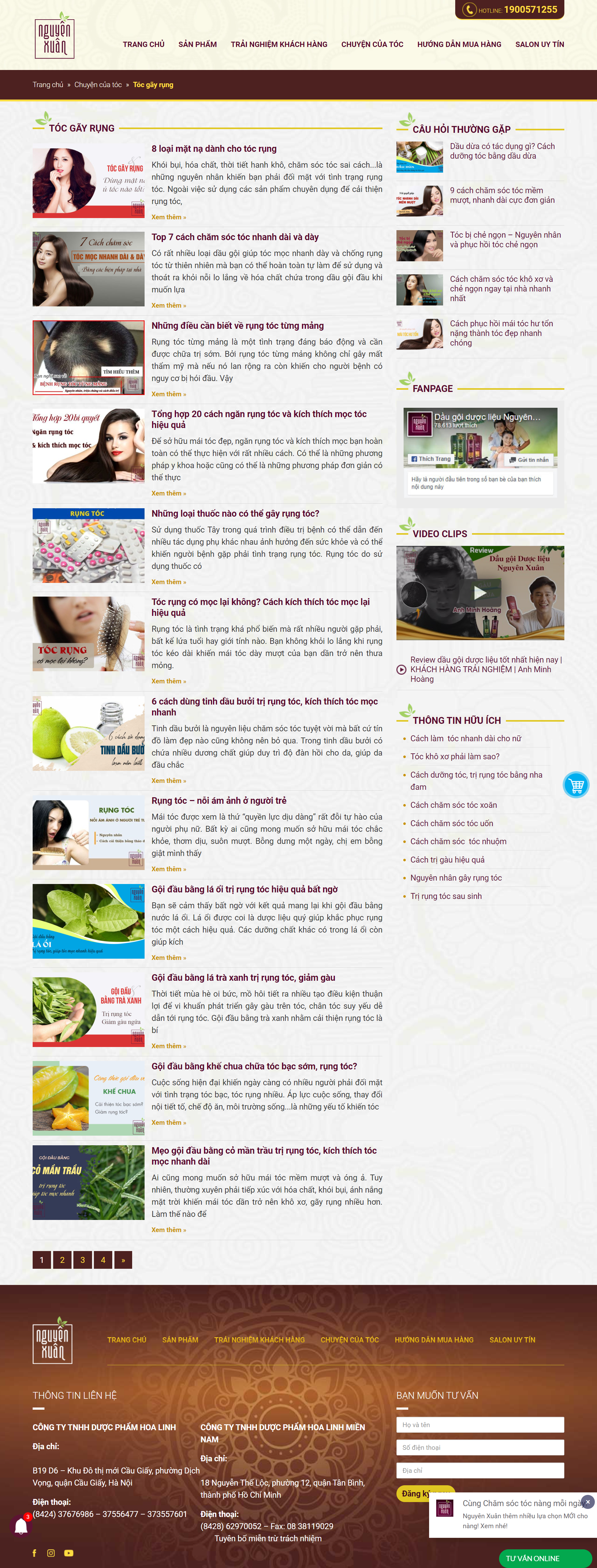 Thiết kế Website web dầu gội đầu - daugoiduoclieunguyenxuanvn