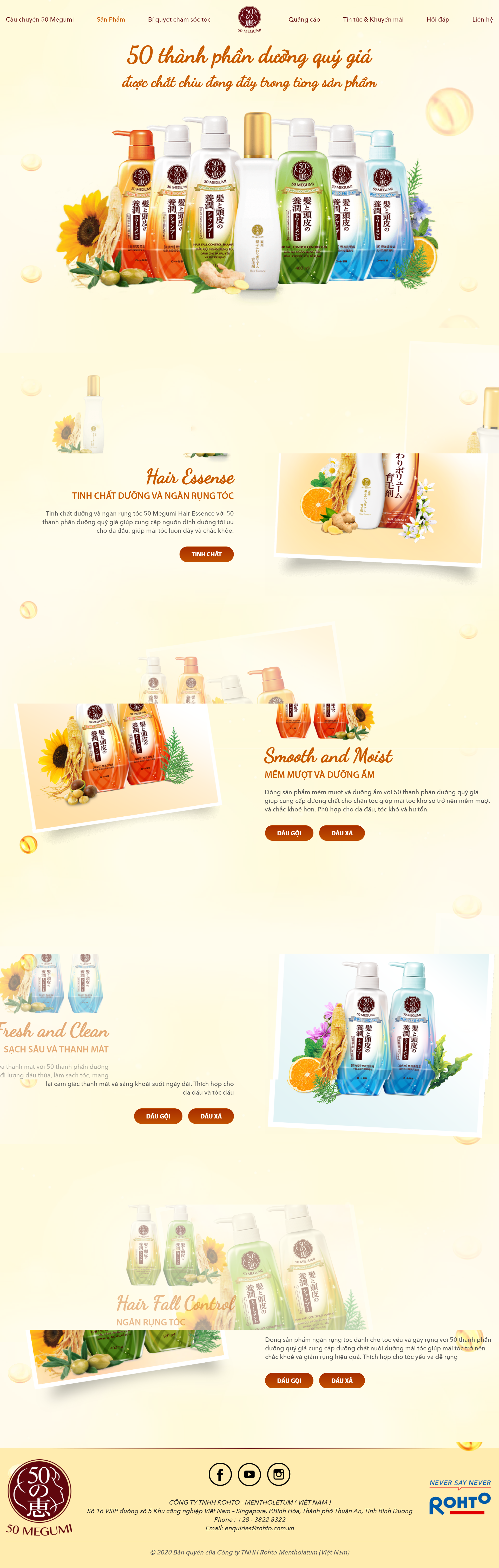 Thiết kế Website web dầu gội đầu - 50megumicomvn