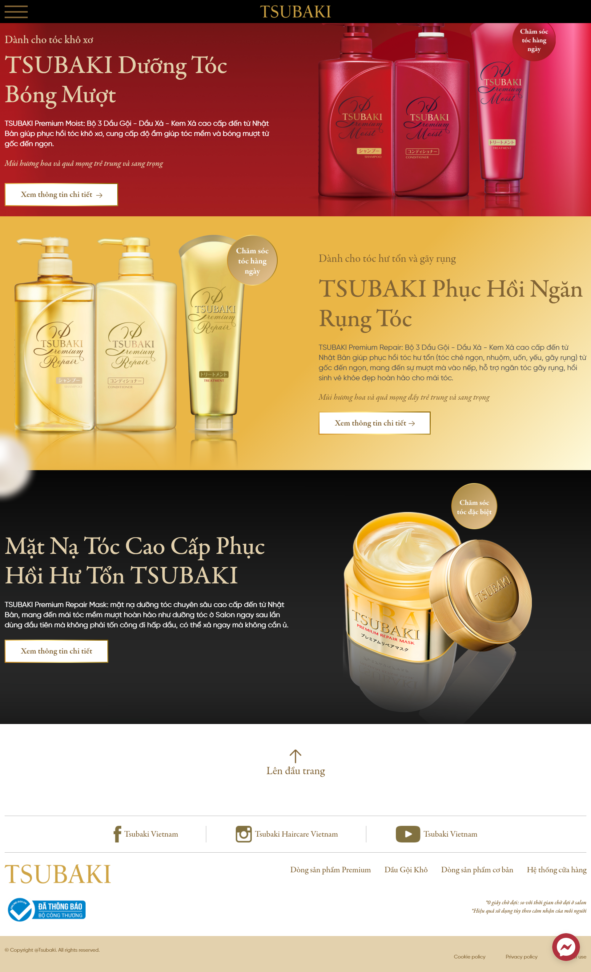 Thiết kế Website web dầu gội đầu - tsubakivietnamvn