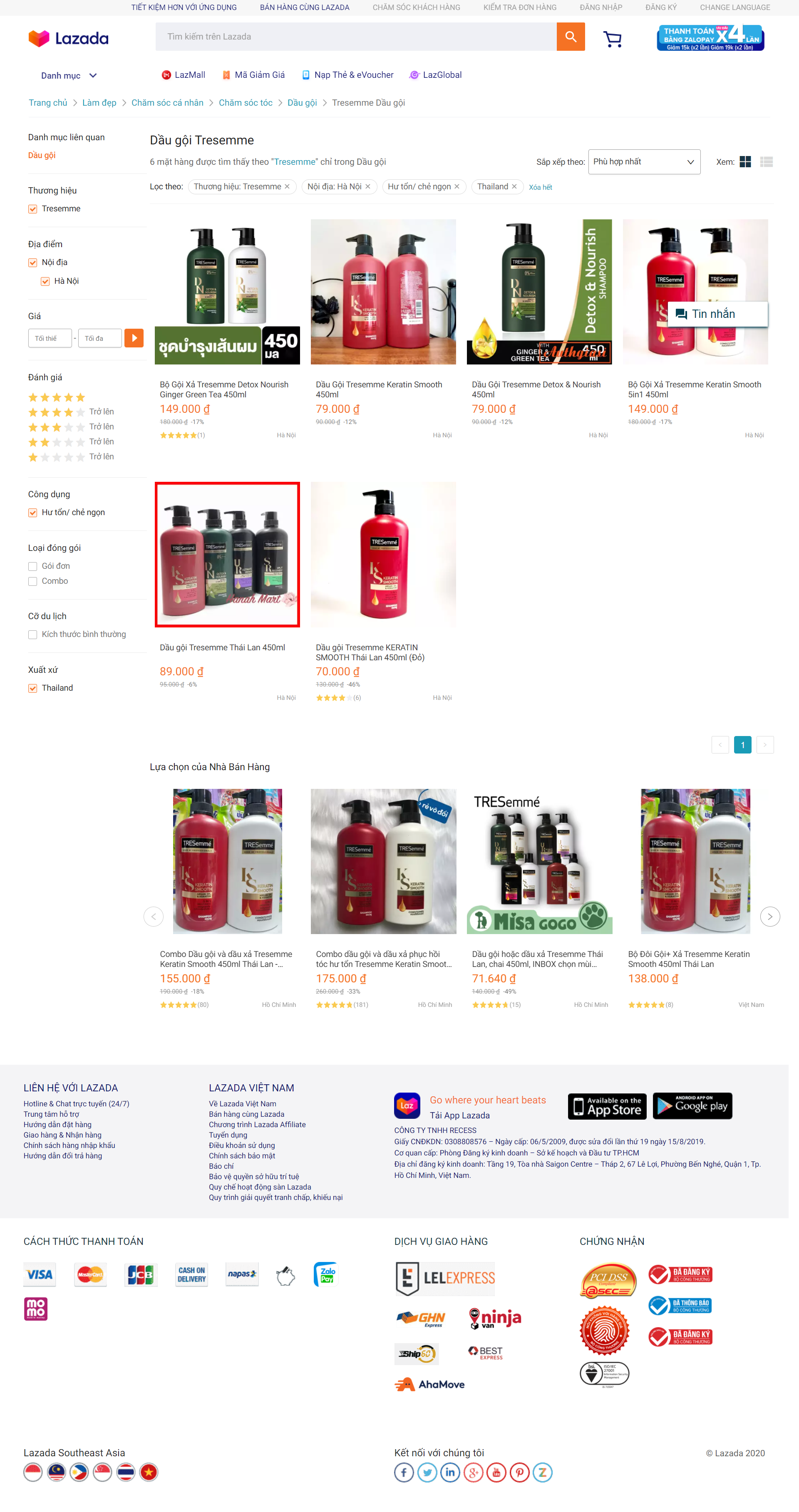 Thiết kế Website web dầu gội đầu - wwwlazadavn