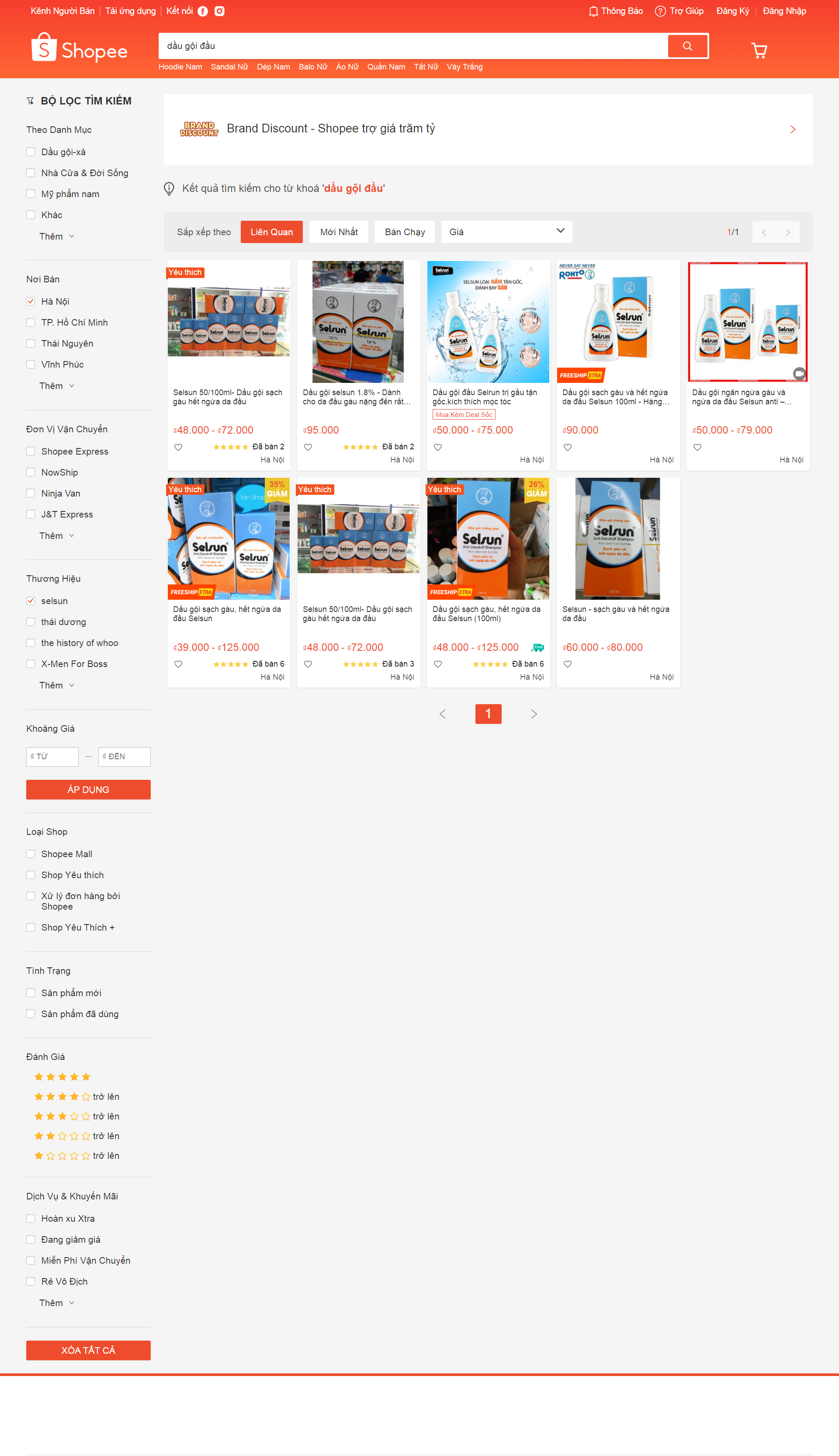 Thiết kế Website web dầu gội đầu - shopeevn