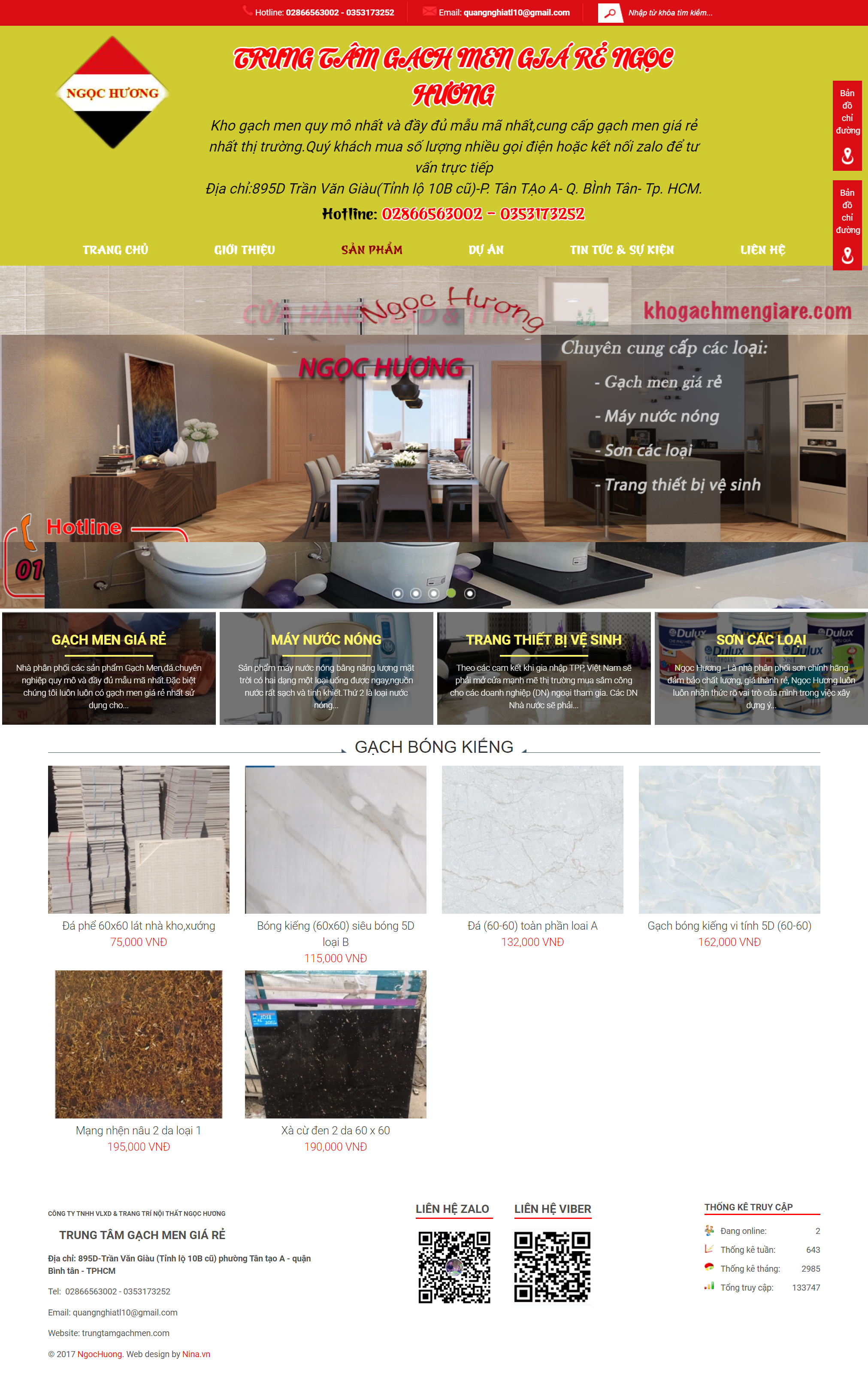 Thiết kế Website web gạch ốp men - trungtamgachmencom