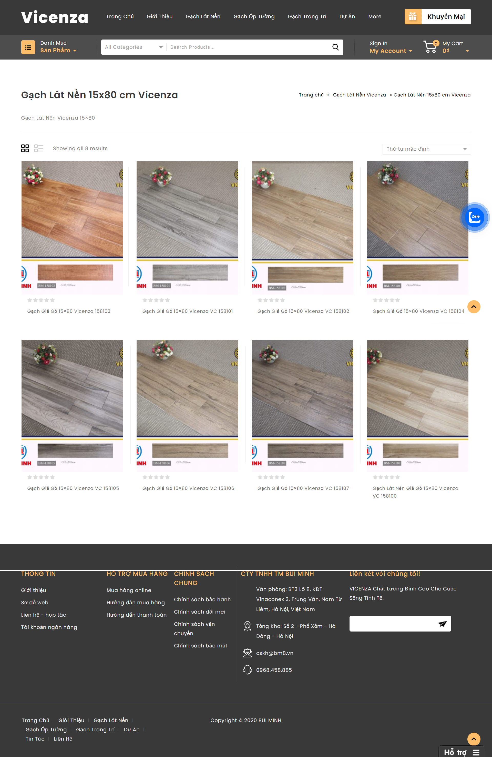 Thiết kế Website web gạch ốp men - gachvicenzacom