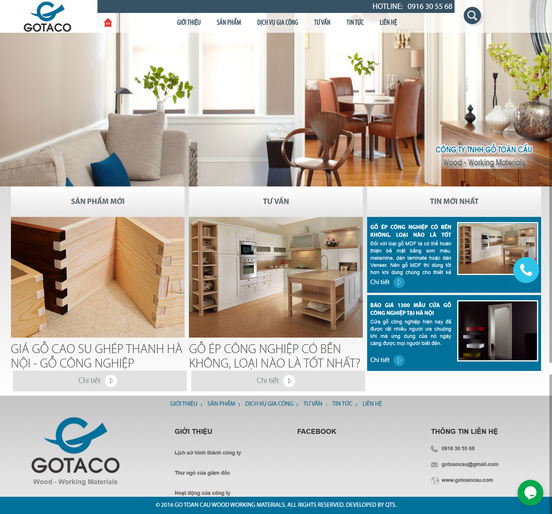 Thiết kế Website web ván gỗ công nghiệp - gotoancaucom