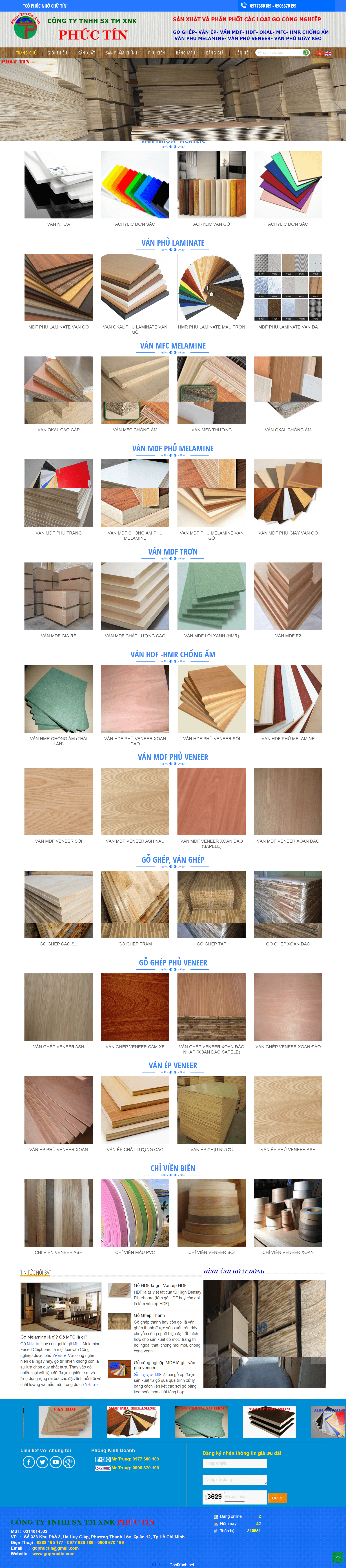 Thiết kế Website web ván ép công nghiệp - gophuctincom