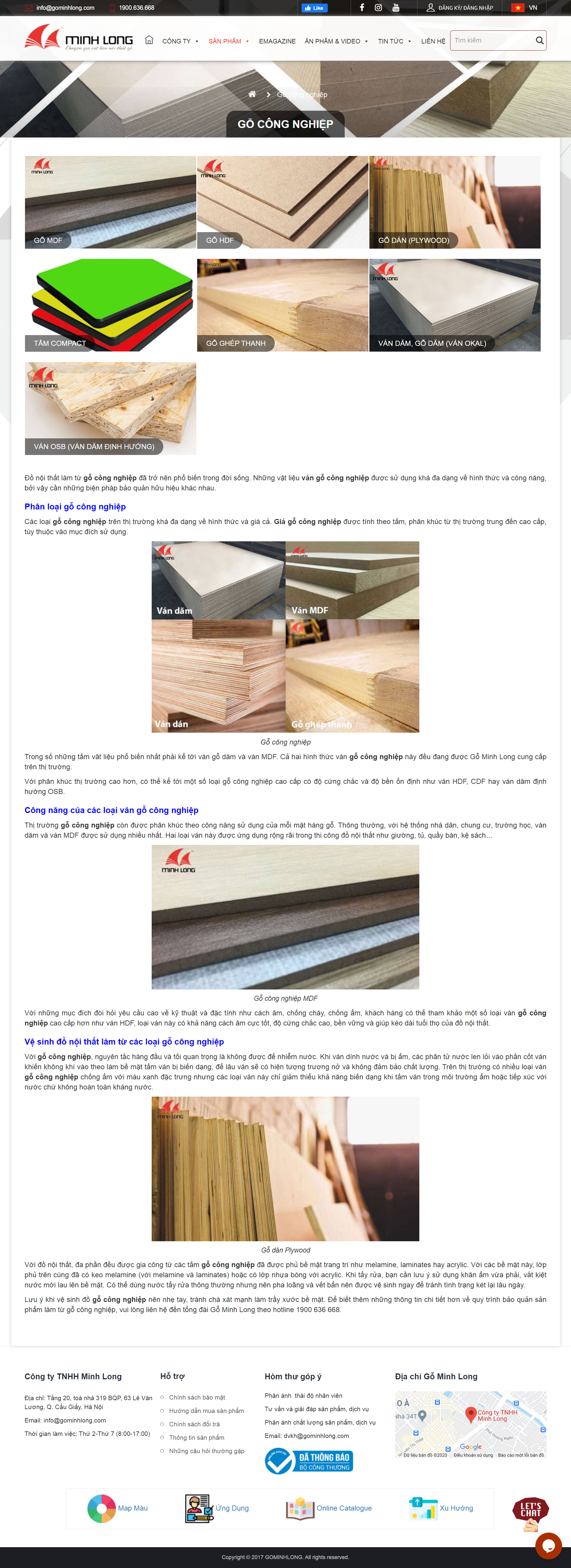 Thiết kế Website web ván ép công nghiệp - gominhlongcom