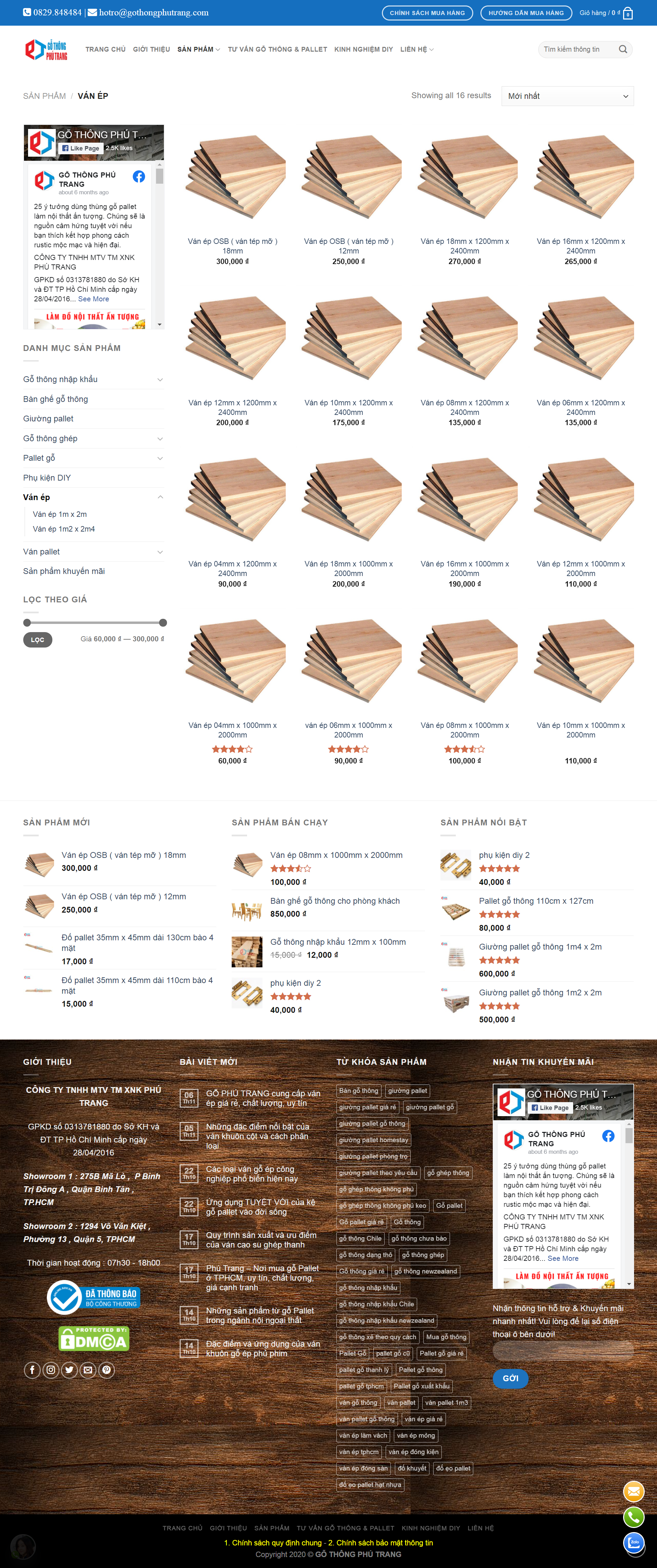 Thiết kế Website web ván ép công nghiệp - wwwgothongphutrangcom