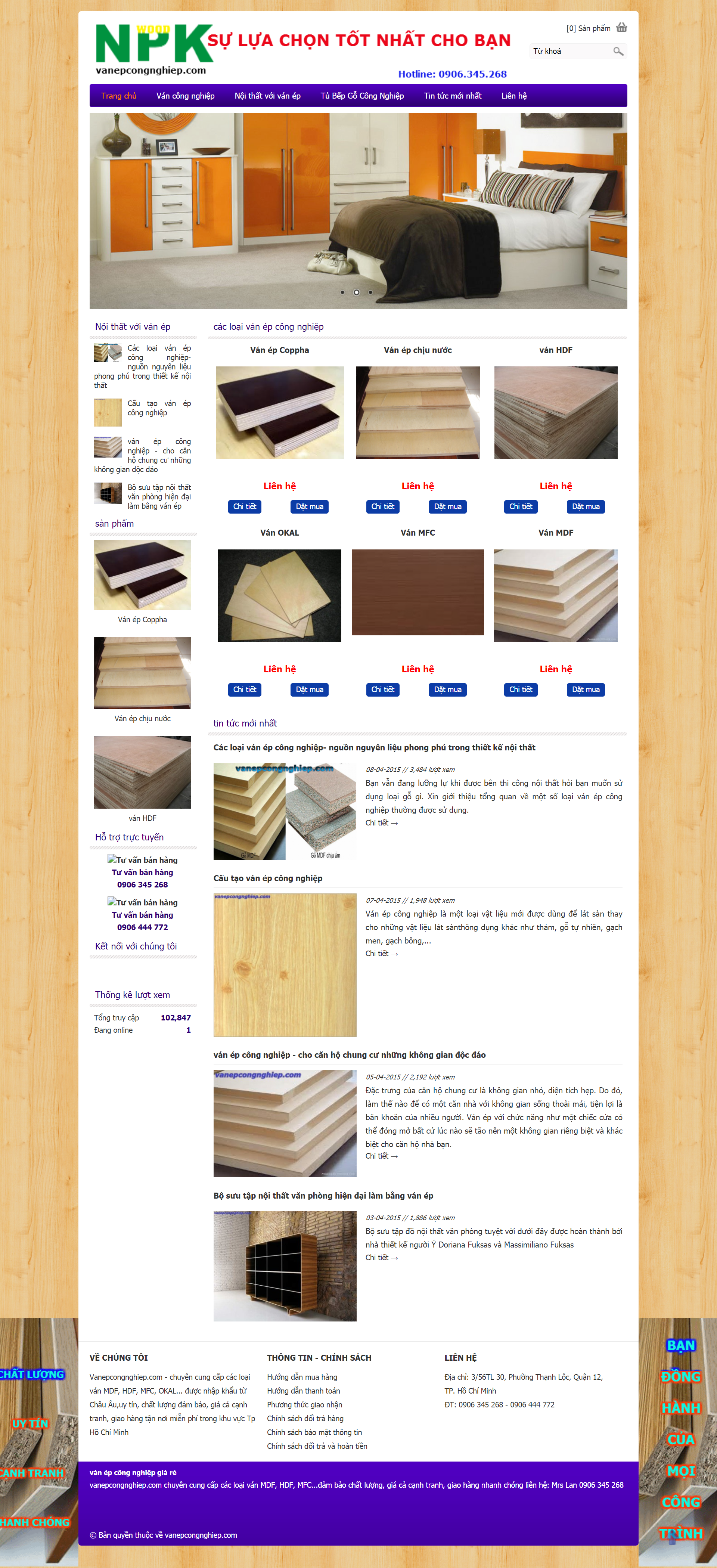 Thiết kế Website web ván ép công nghiệp - vanepcongnghiepcom