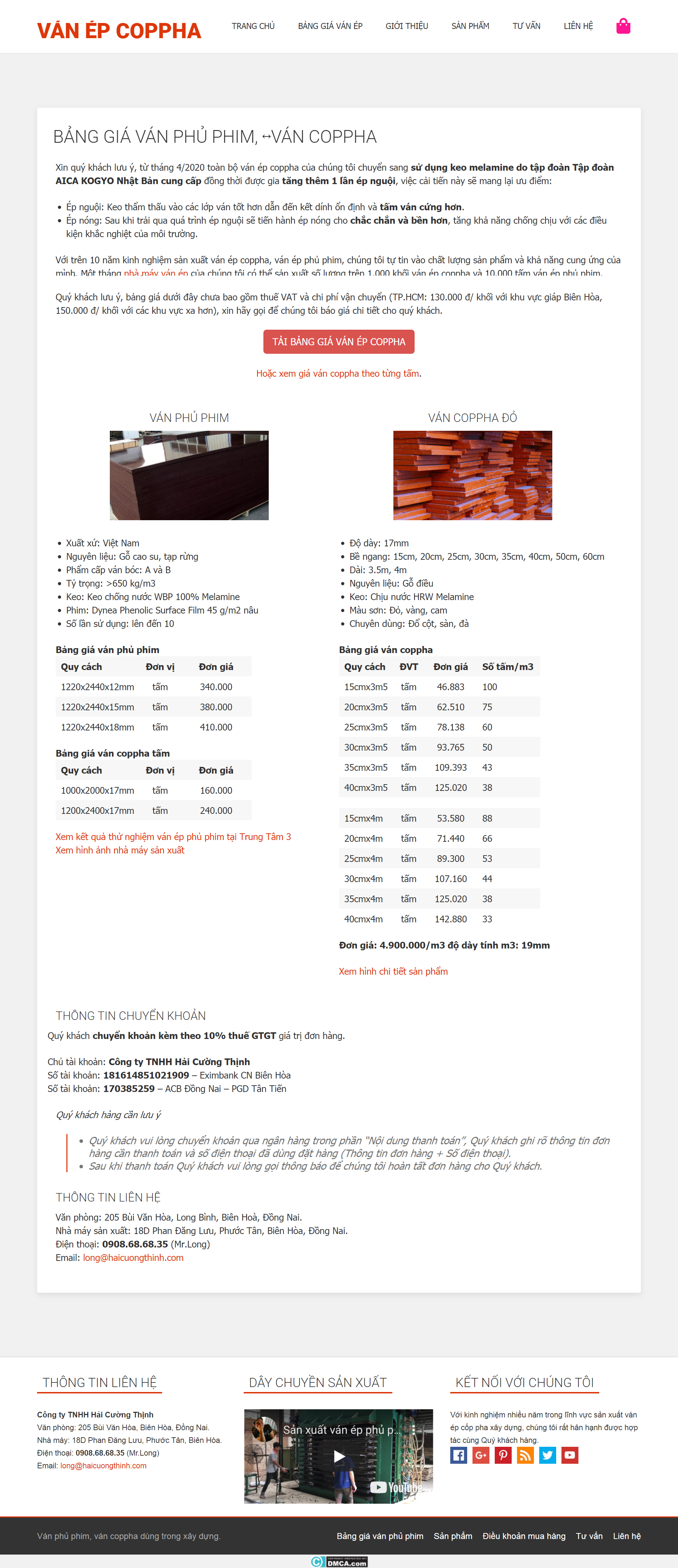 Thiết kế Website web ván ép công nghiệp - van-ep-copphacom