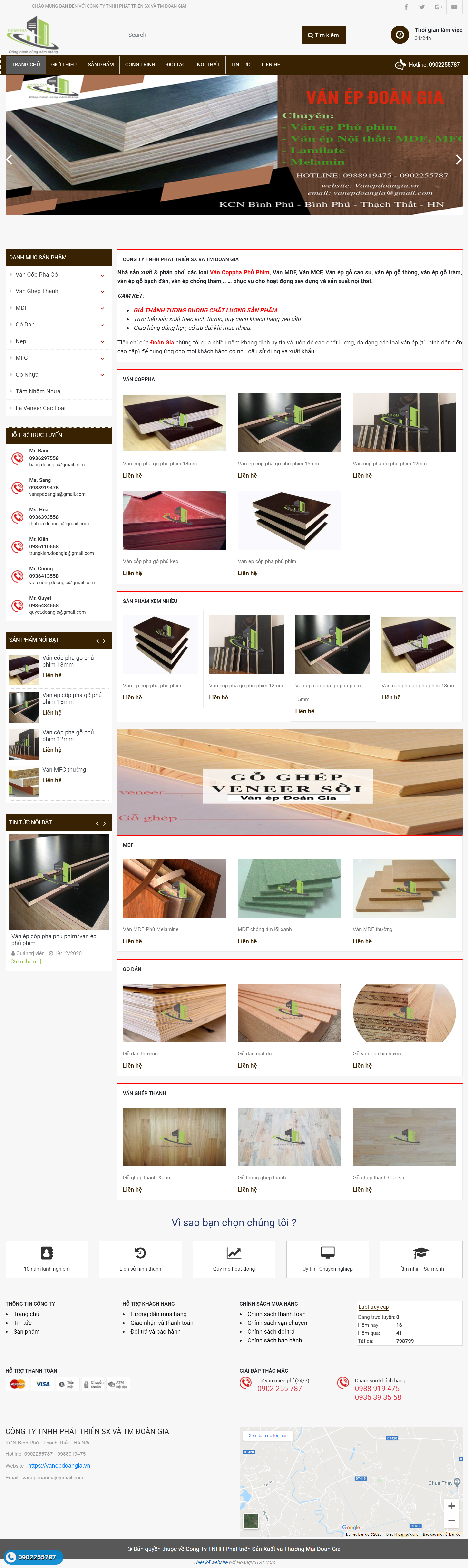 Thiết kế Website web ván ép công nghiệp - vanepdoangiavn