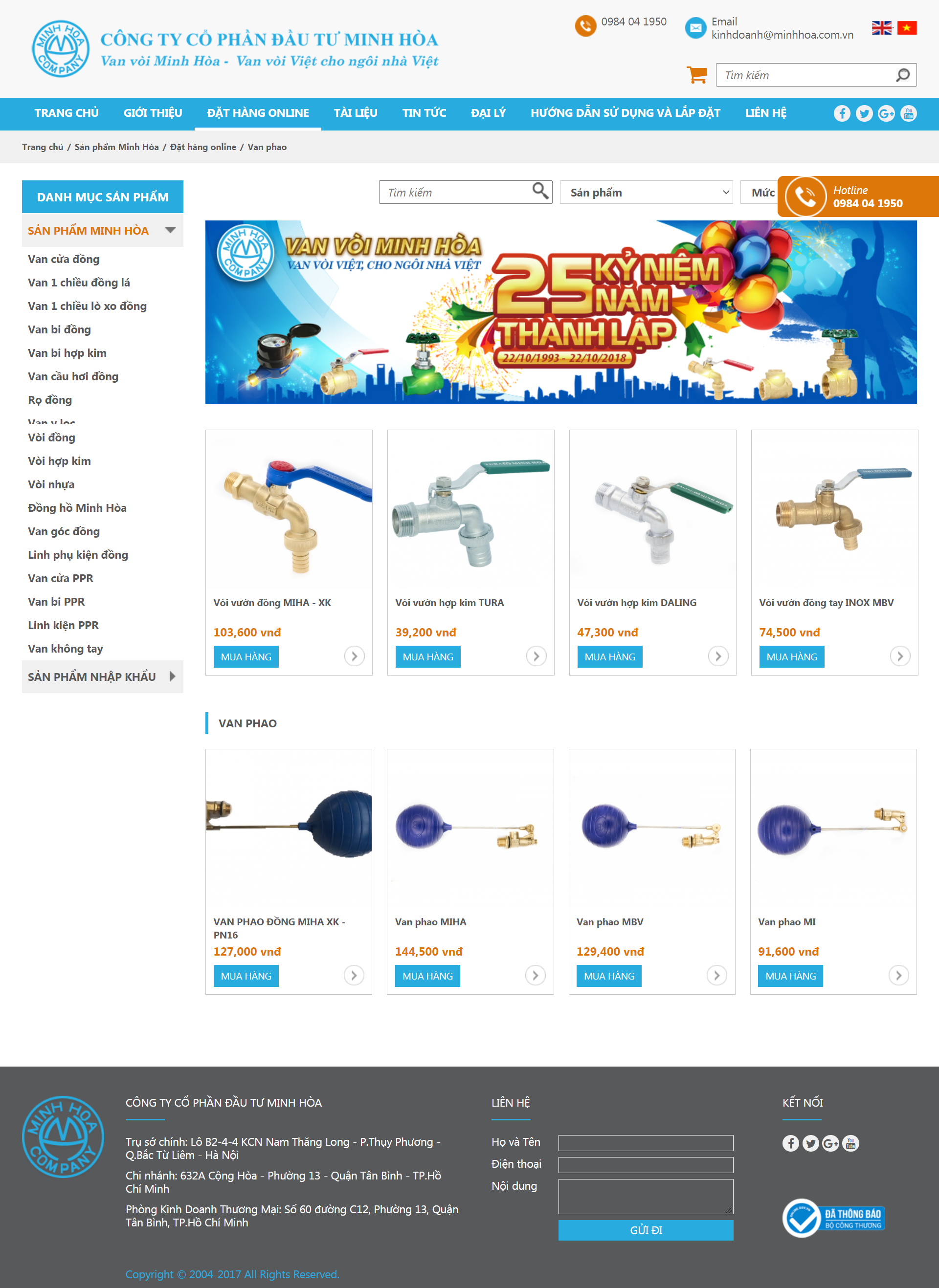 Thiết kế Website web van phao - minhhoacomvn