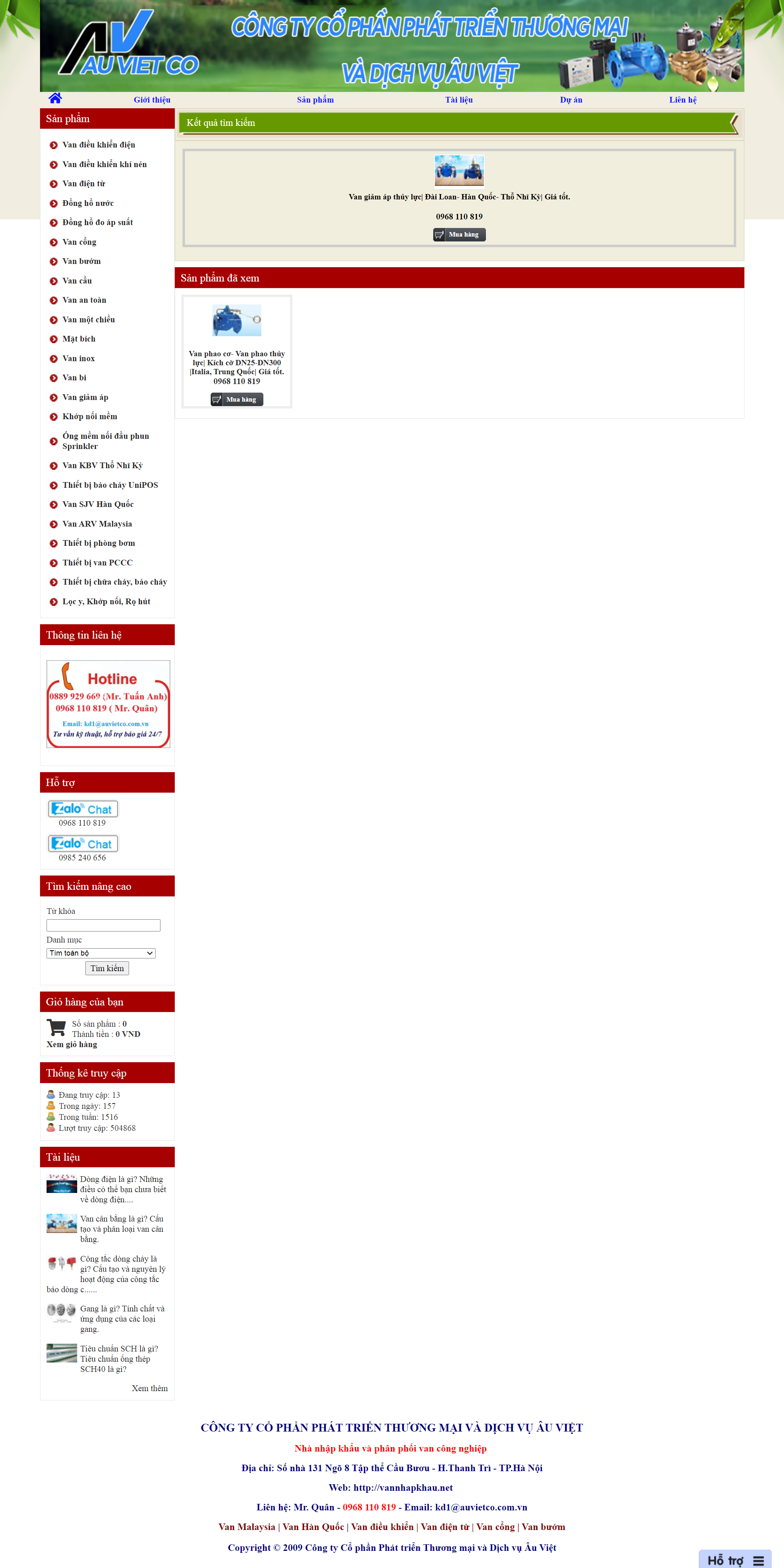 Thiết kế Website web van phao - vannhapkhaunet