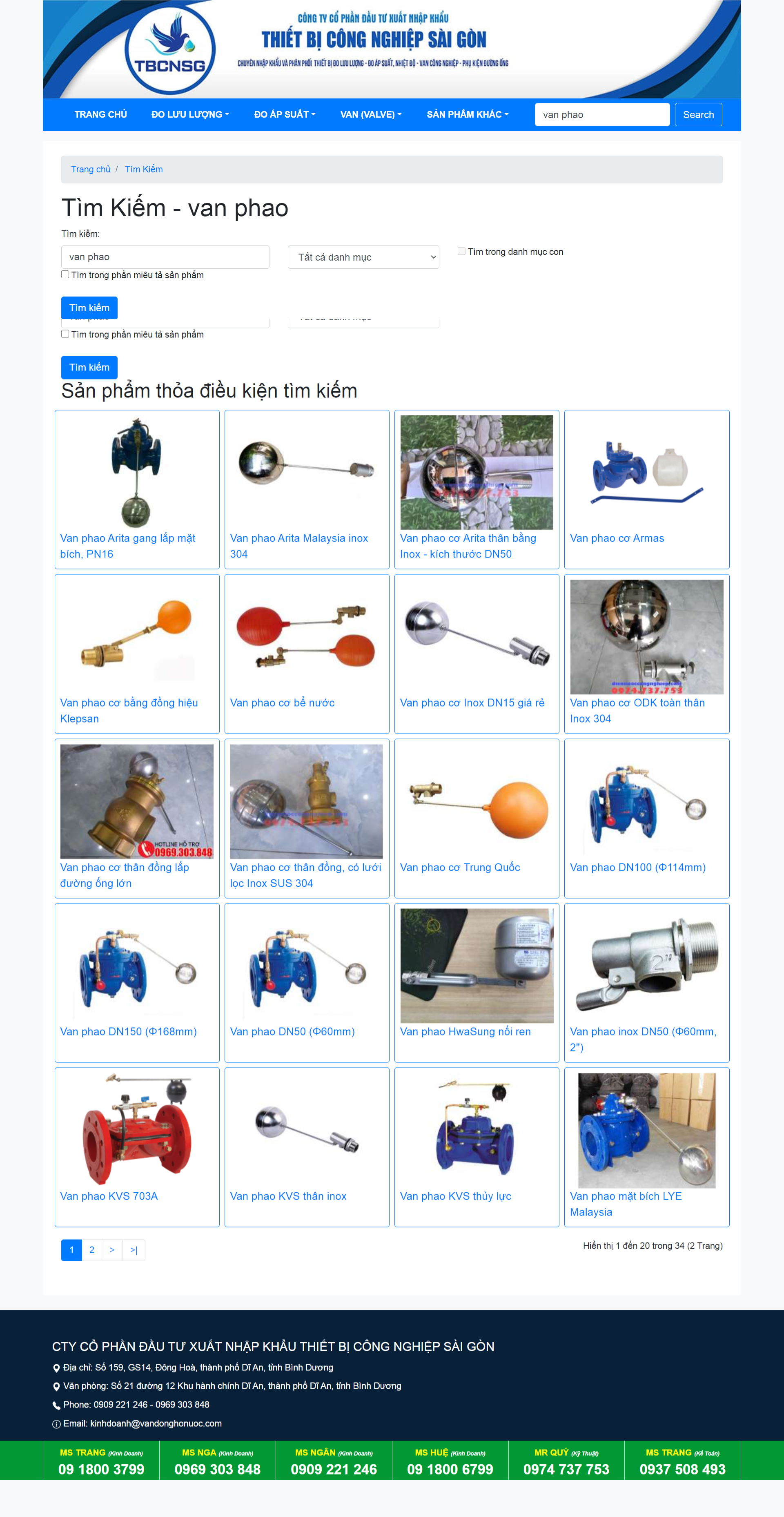 Thiết kế Website web van phao - diennuoccongnghiepcom
