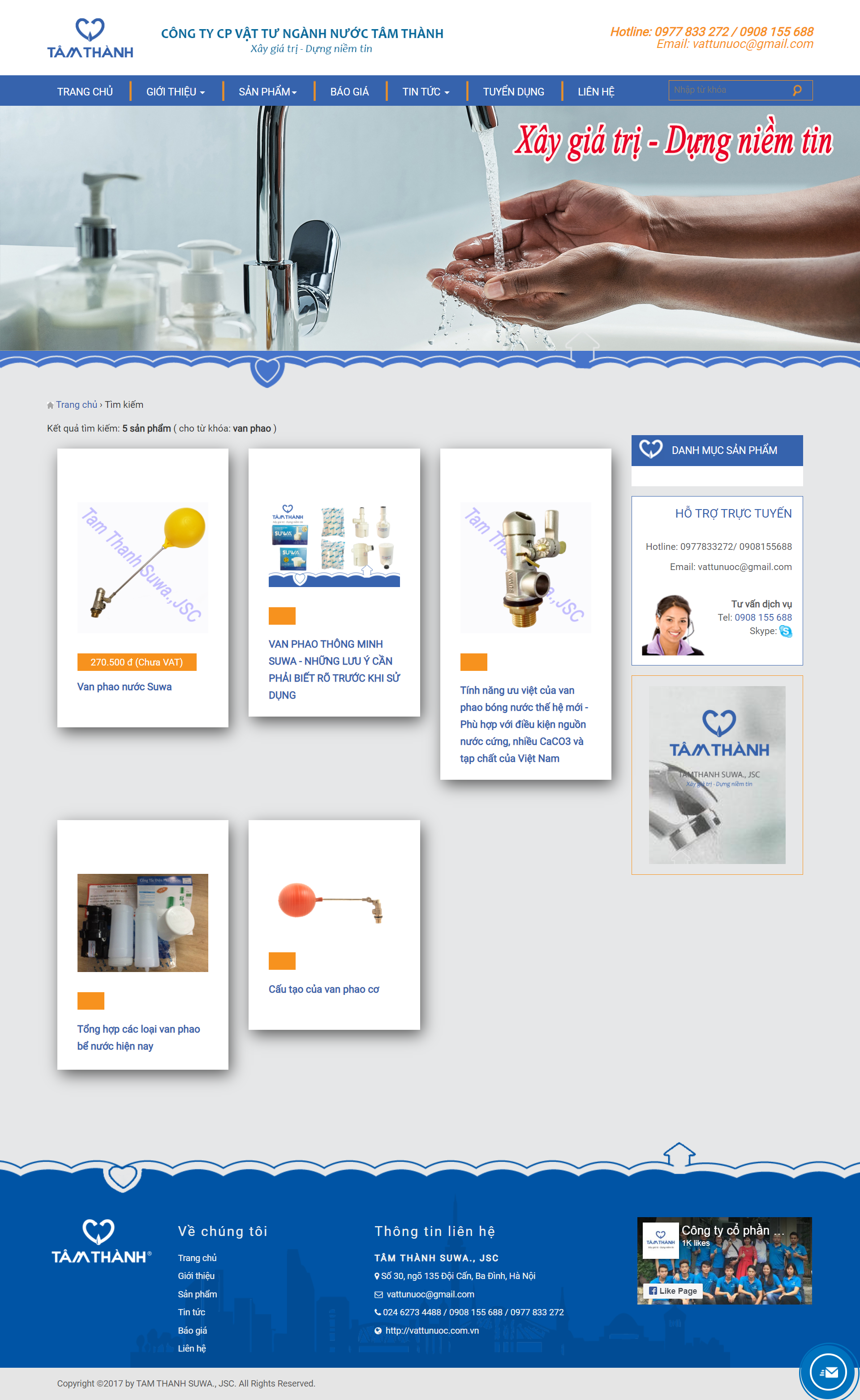 Thiết kế Website web van phao - vattunuoccomvn