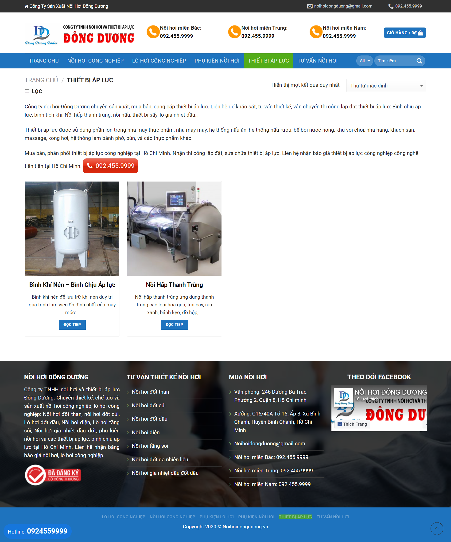 Thiết kế Website web thiết bị áp lực - noihoidongduongvn