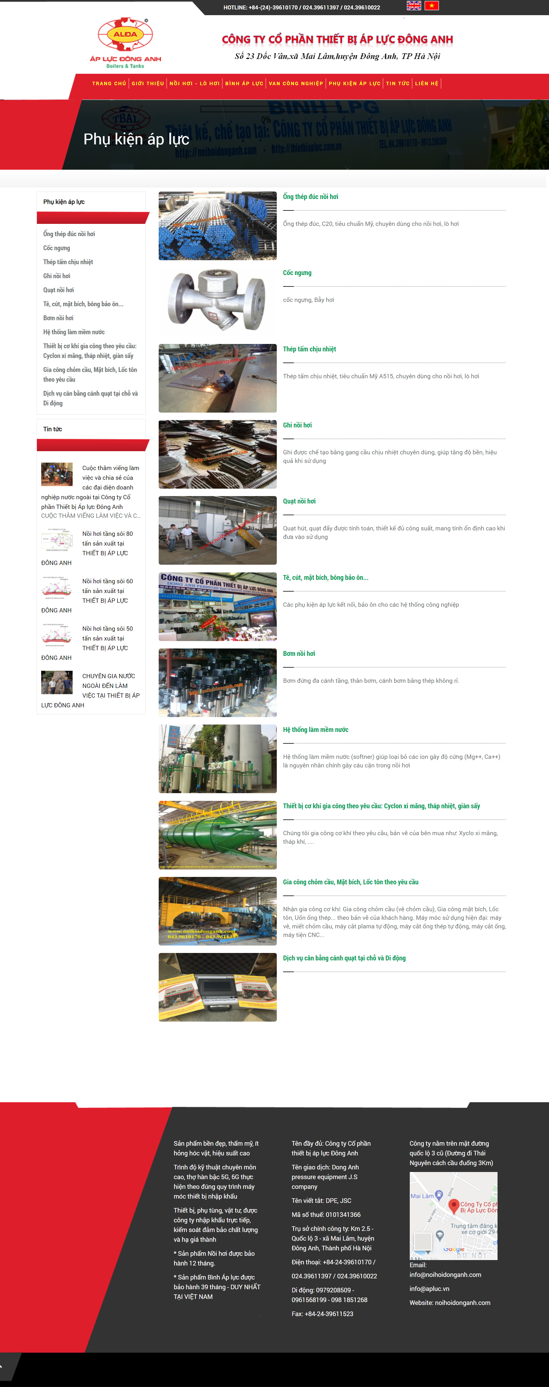 Thiết kế Website web thiết bị áp lực - noihoidonganhcom