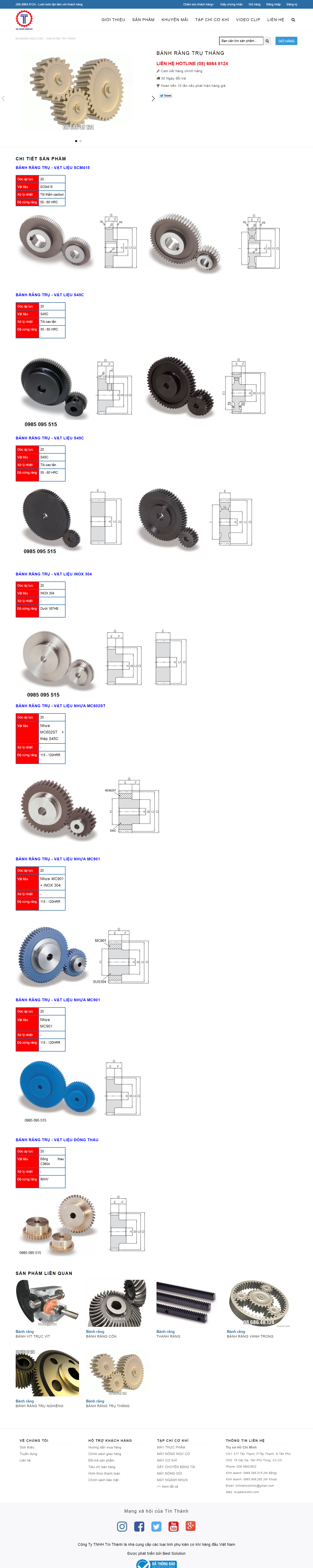 [cokhivintech] Thiết kế Website web bánh răng - muabancokhicom