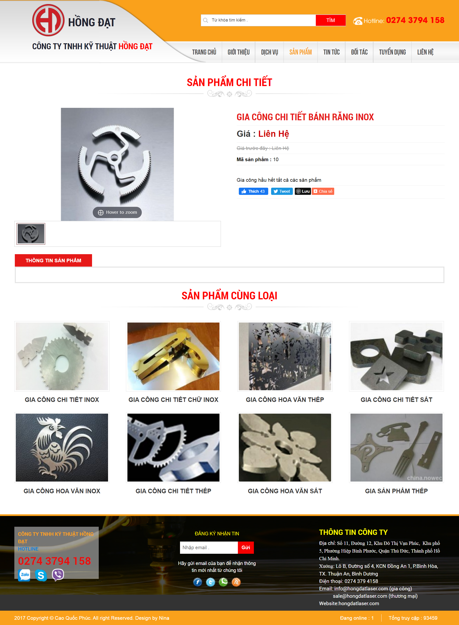 [cokhivintech] Thiết kế Website web bánh răng - wwwhongdatlasercom