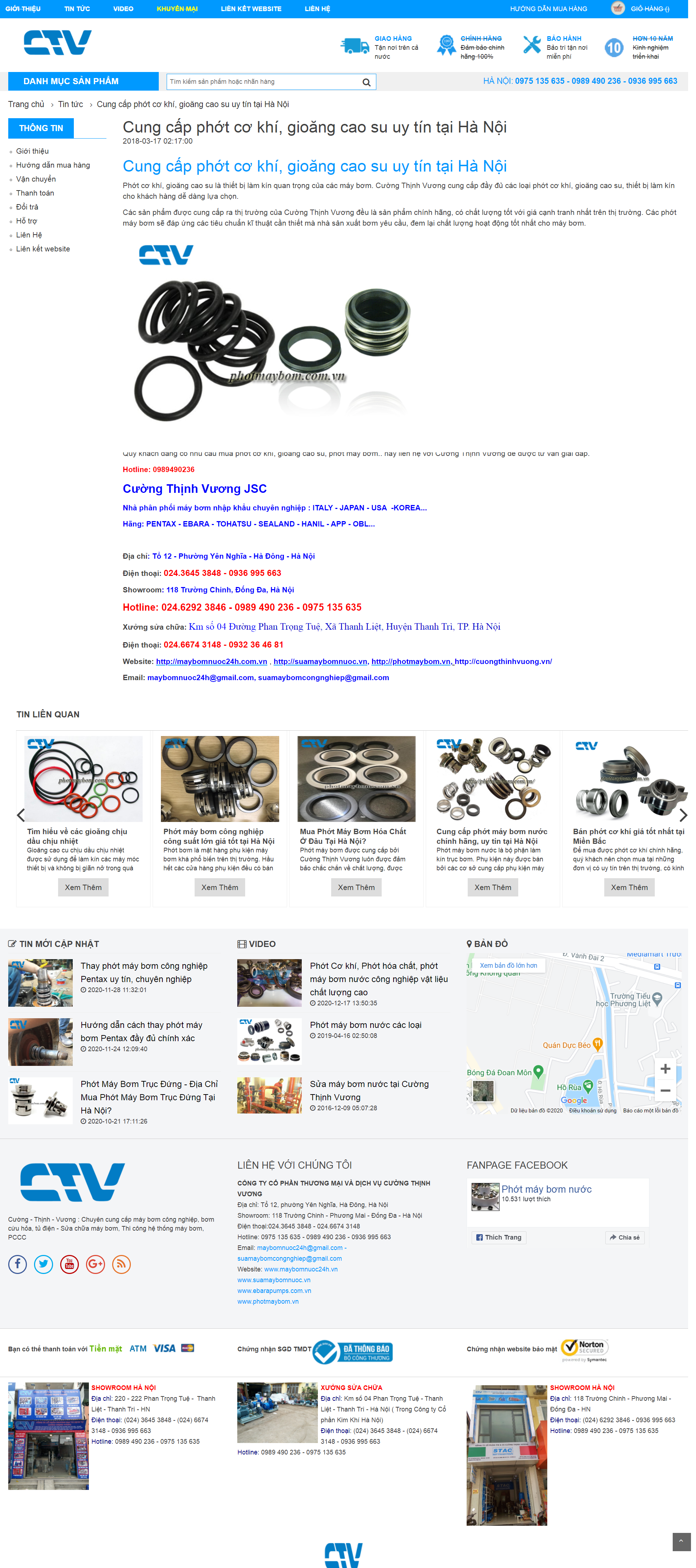 Thiết kế Website web phớt cao su - photmaybomcomvn