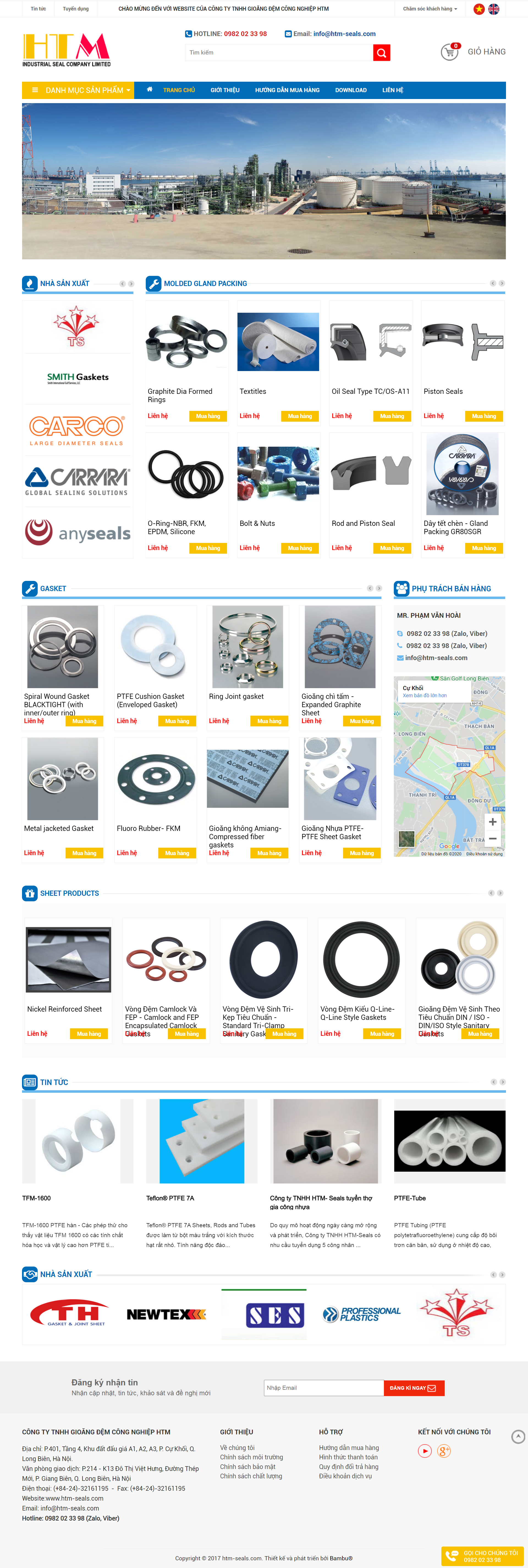 Thiết kế Website web phớt cao su - htm-sealscom