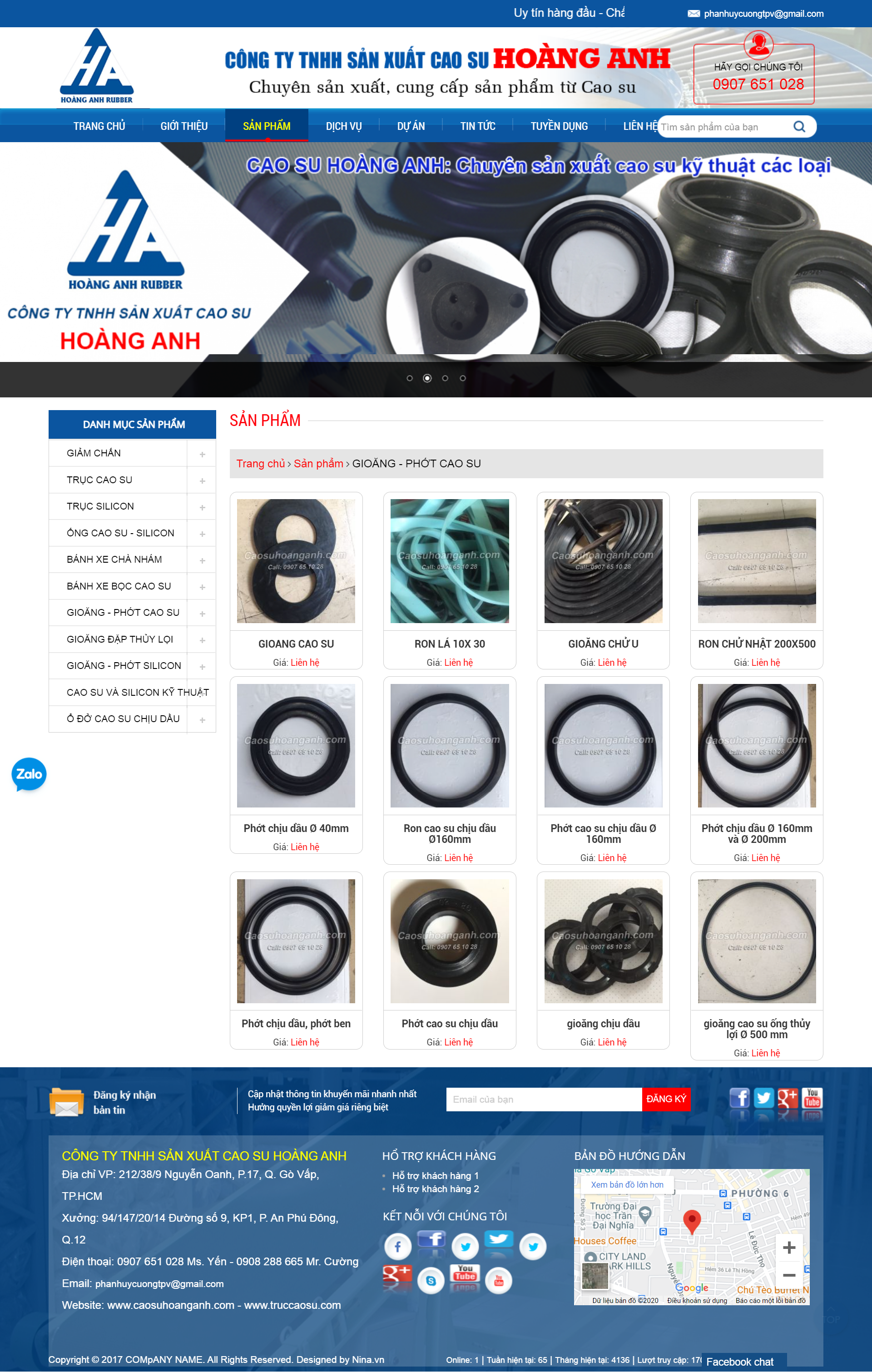 Thiết kế Website web phớt cao su - truccaosucom