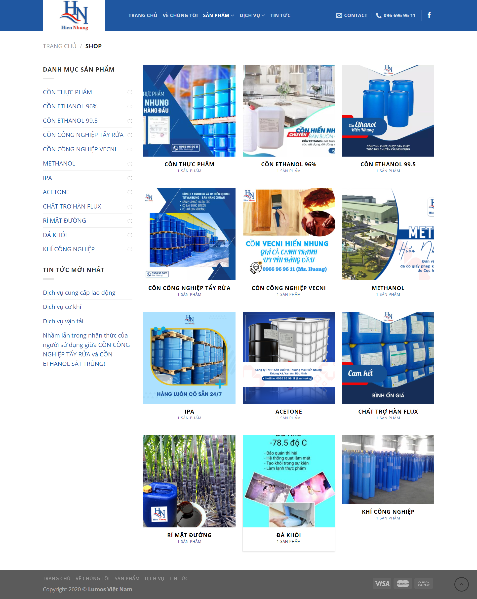 Thiết kế Website web cồn tinh khiết - conhiennhungcom