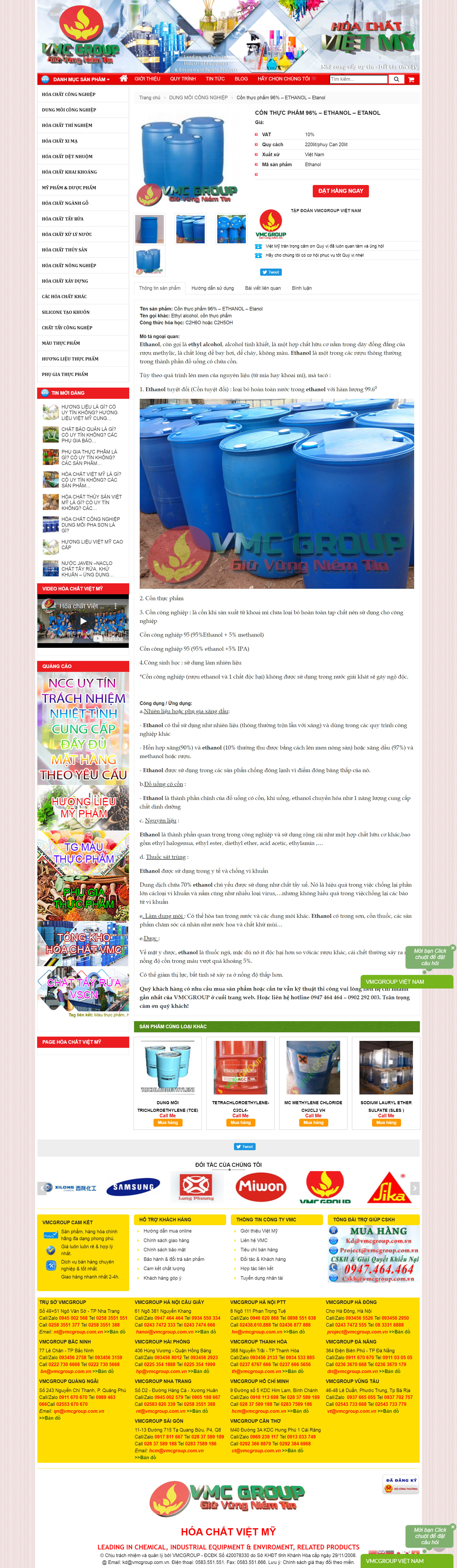 Thiết kế Website web cồn tinh khiết - phanphoihoachatvn