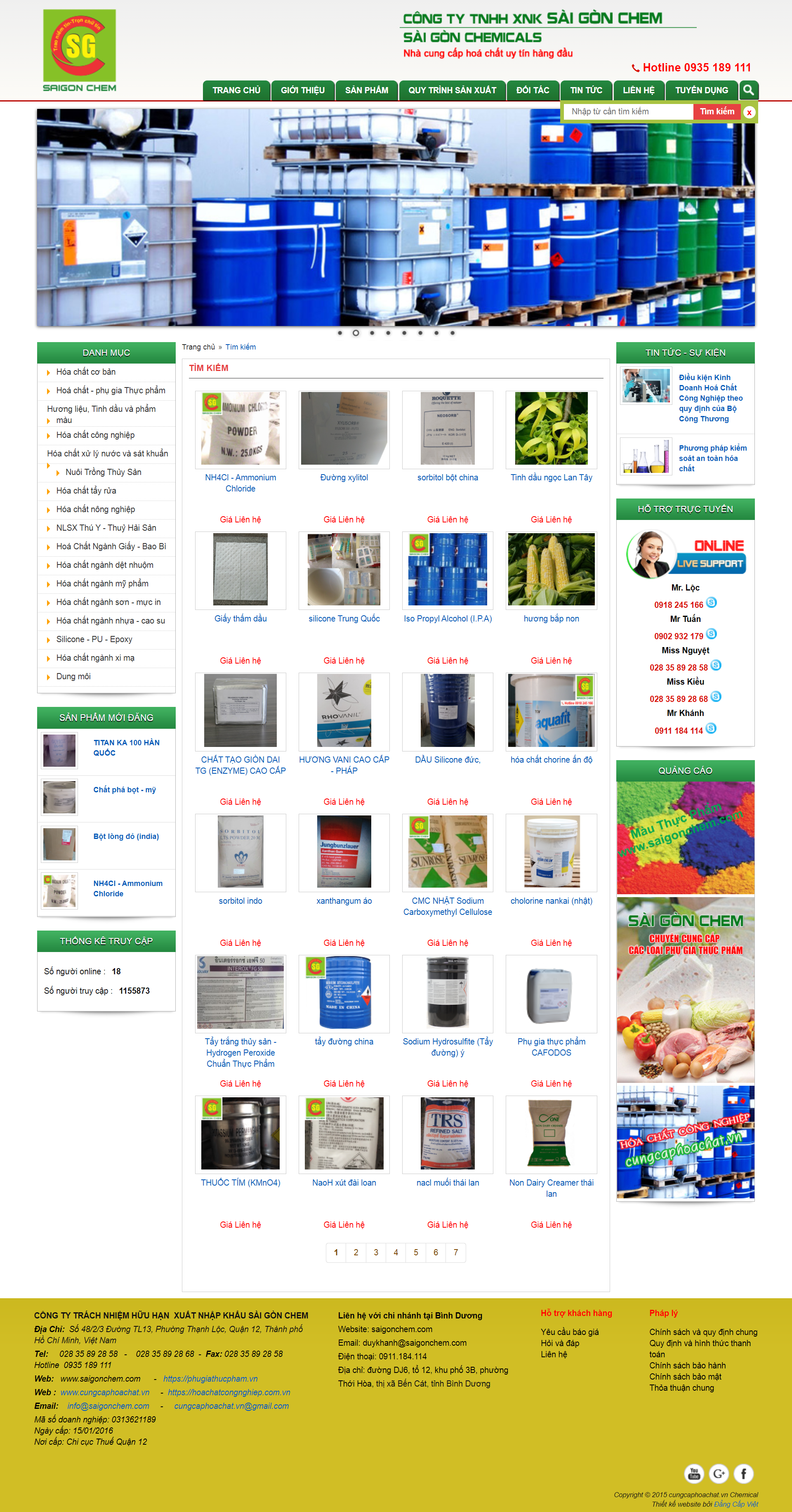 Thiết kế Website web cồn tinh khiết - cungcaphoachatvn