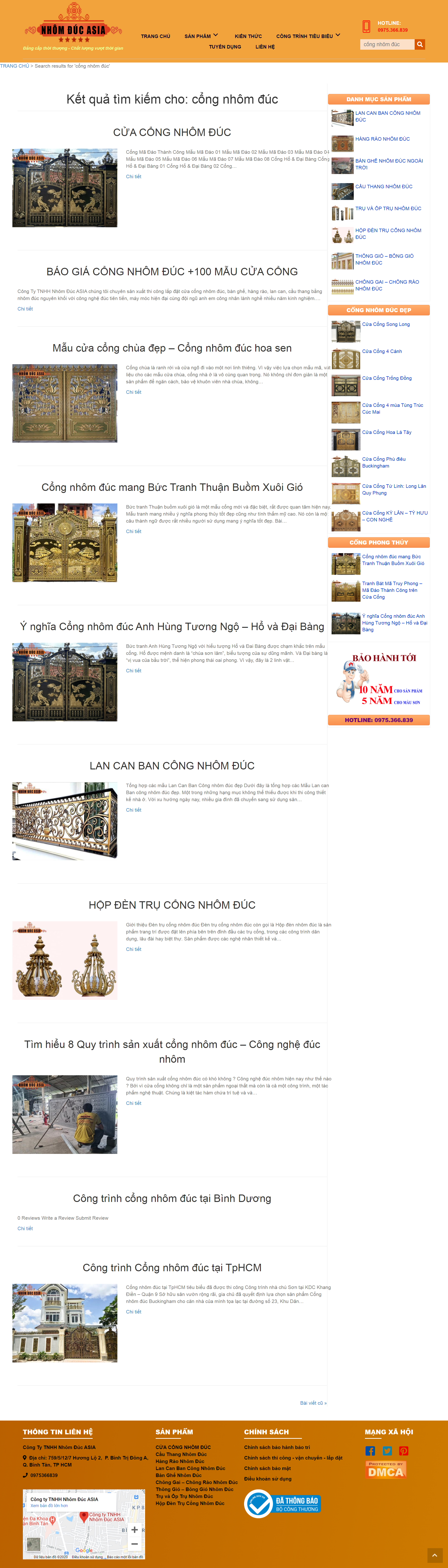 Thiết kế Website web cổng nhôm đúc - nhomducasiacom