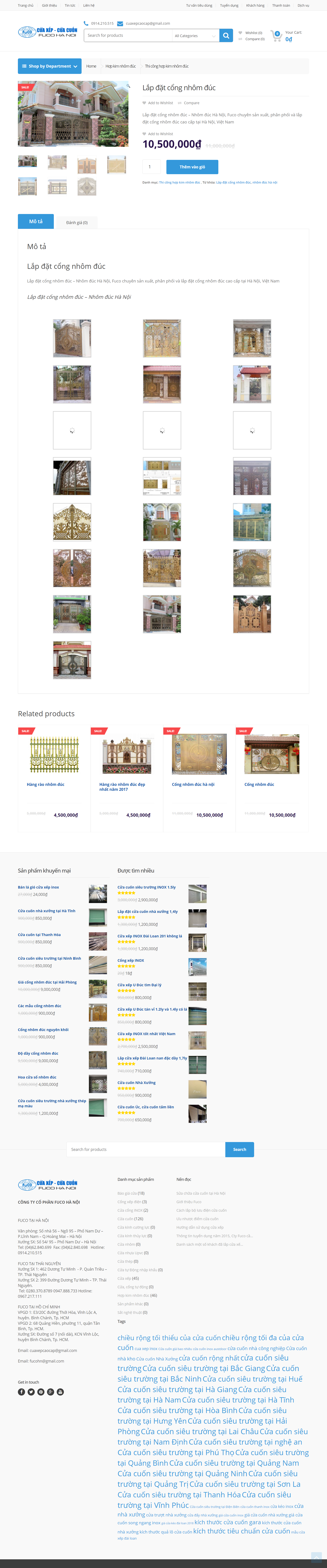 Thiết kế Website web cổng nhôm đúc - cuaxepcuacuoncom