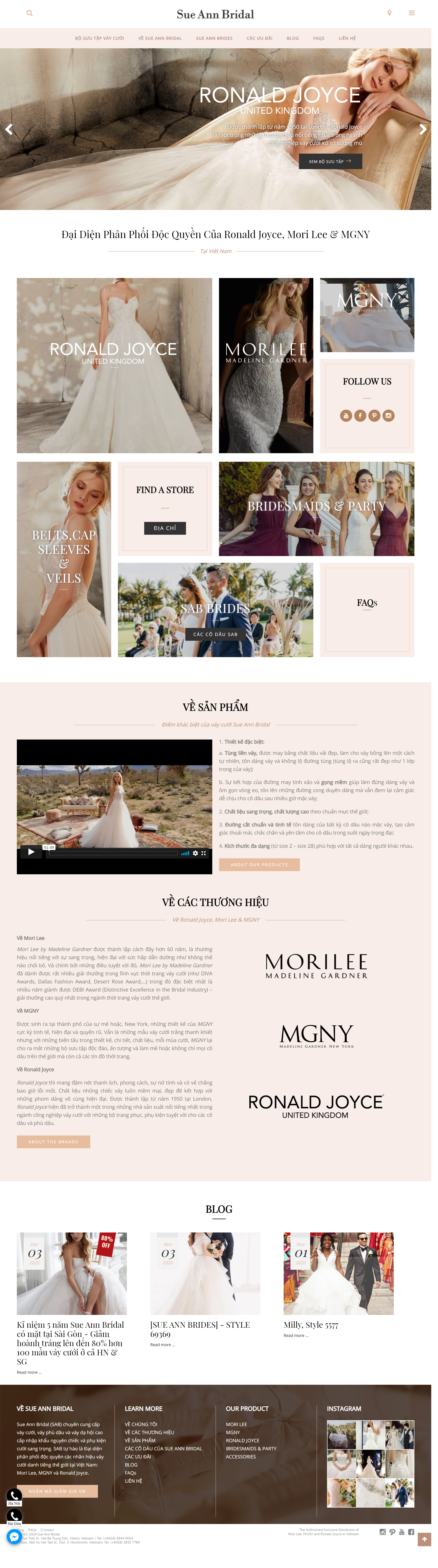 Thiết kế Website web áo cưới - sueannbridalvn