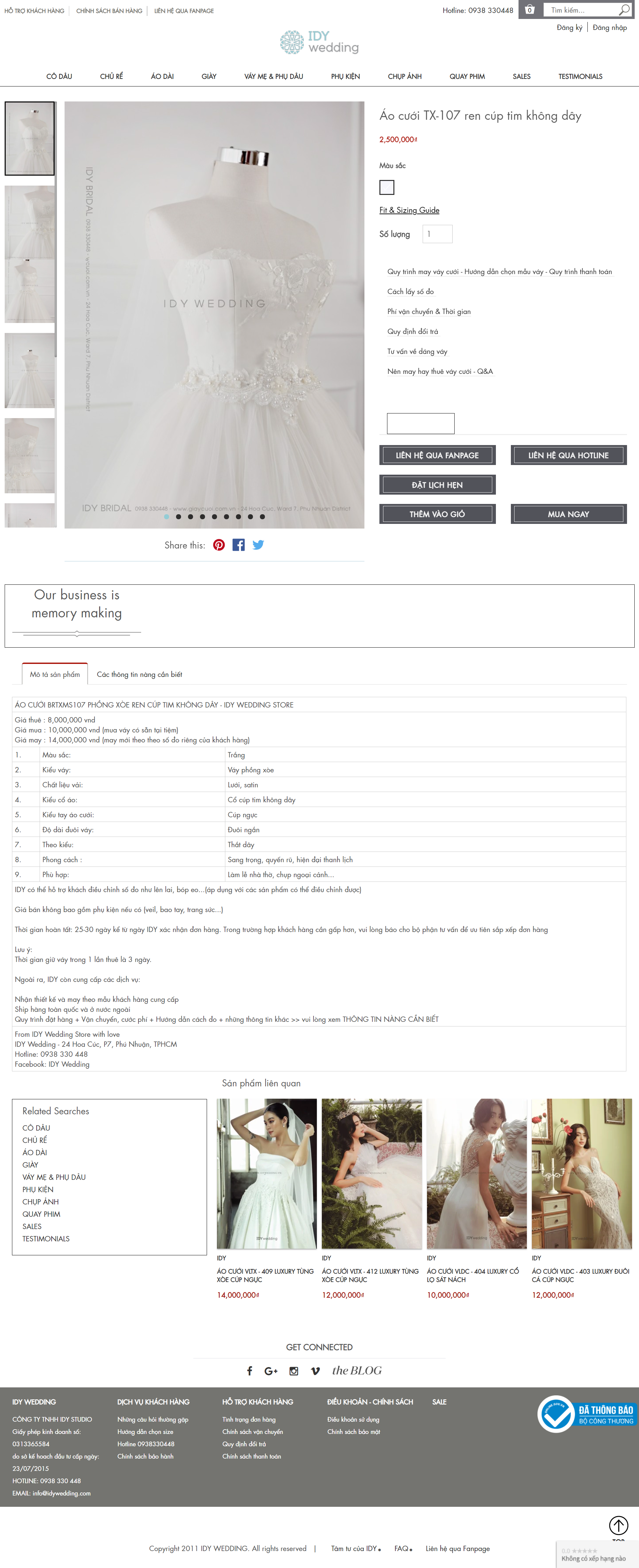 Thiết kế Website web áo cưới - idyweddingvn