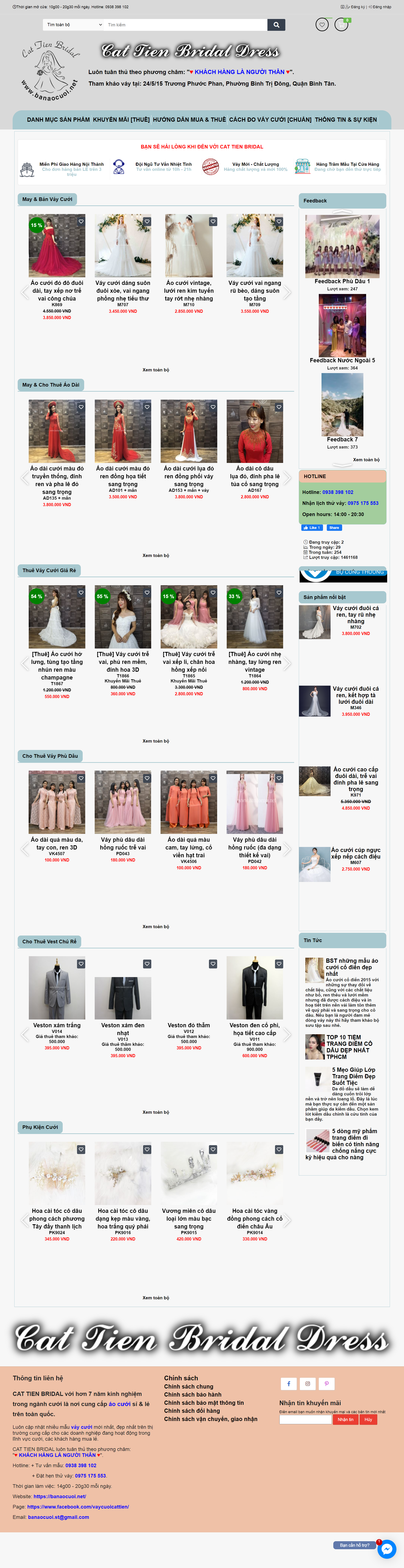Thiết kế Website web áo cưới - banaocuoinet