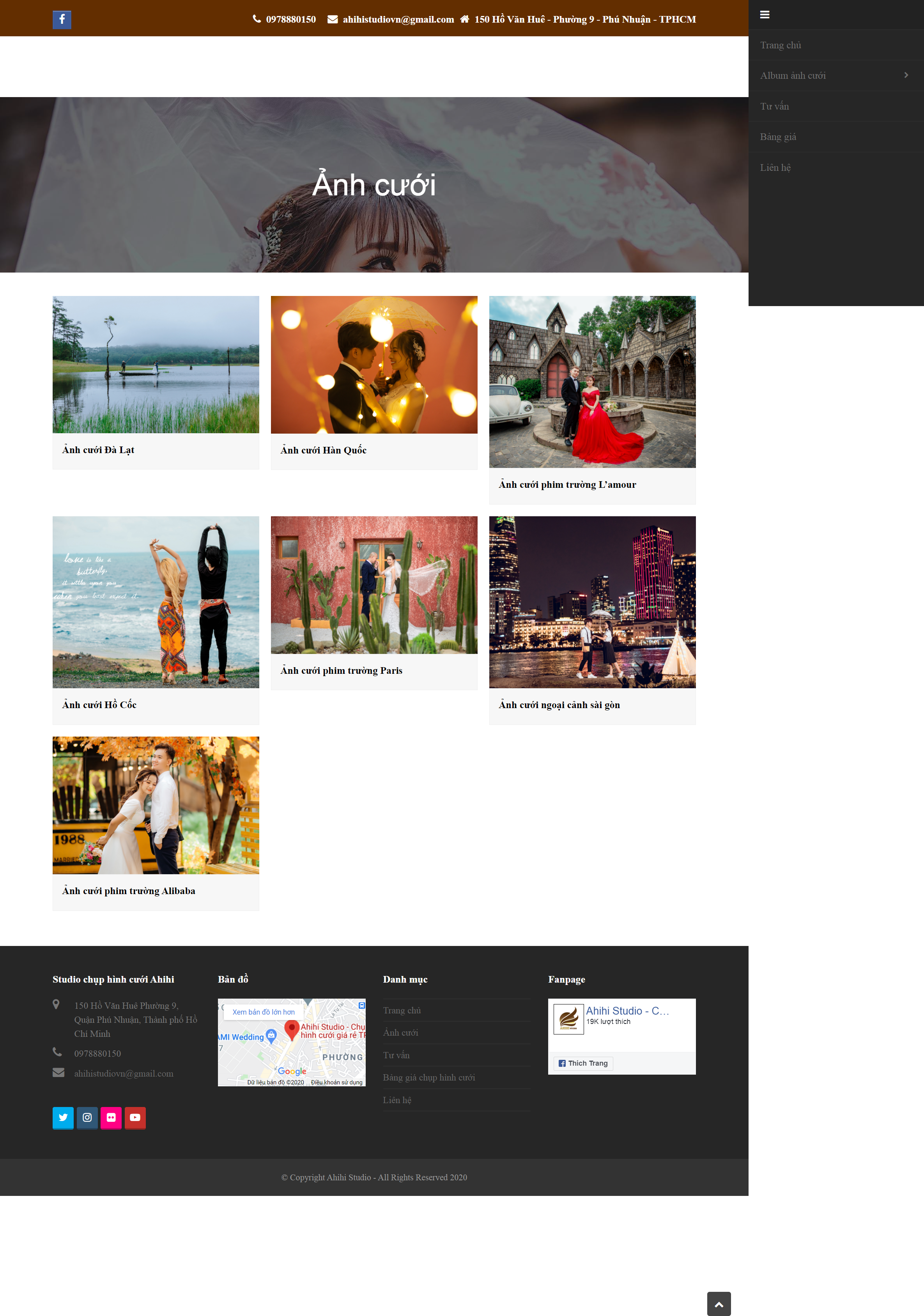 Thiết kế Website web áo cưới - ahihistudiovn