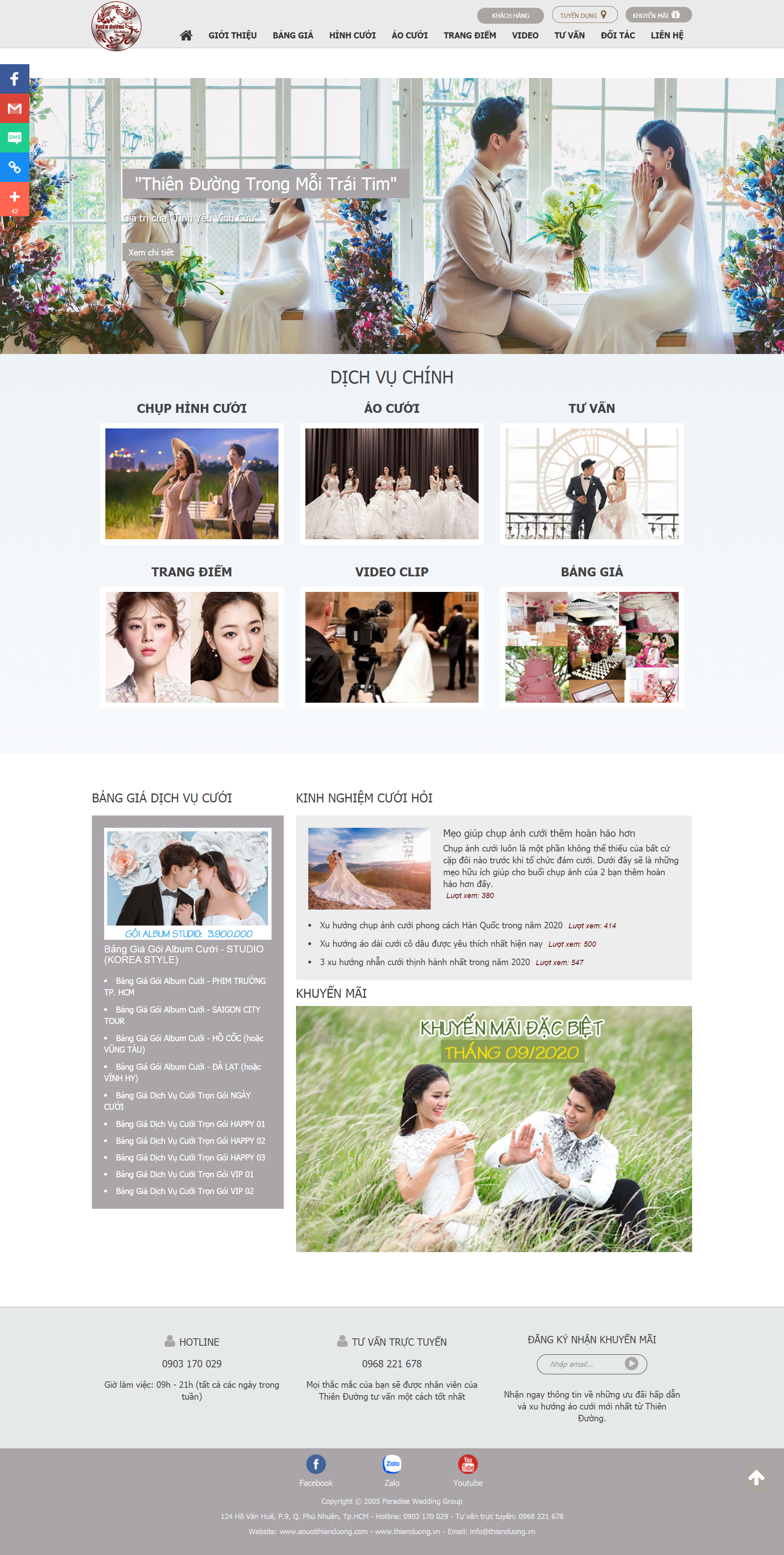 Thiết kế Website web áo cưới - aocuoithienduongcom