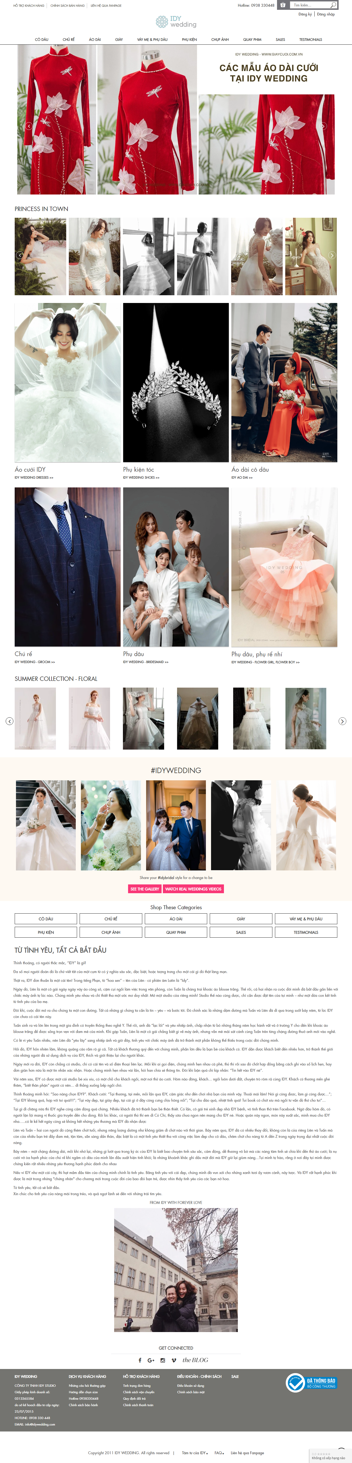 Thiết kế Website web cho thuê váy cưới - idyweddingvn