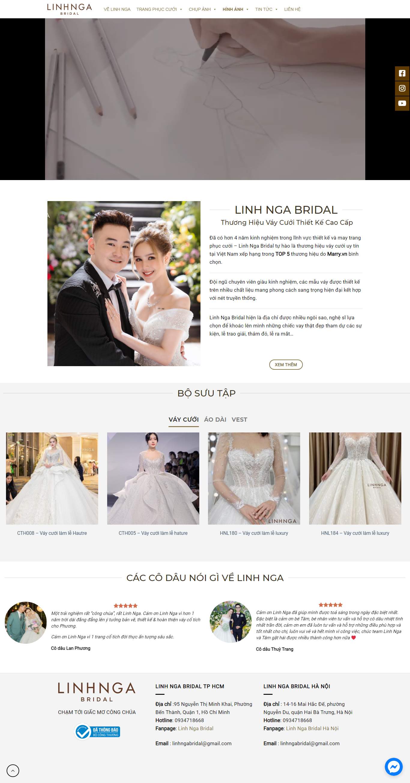 Thiết kế Website web cho thuê váy cưới - linhngavn