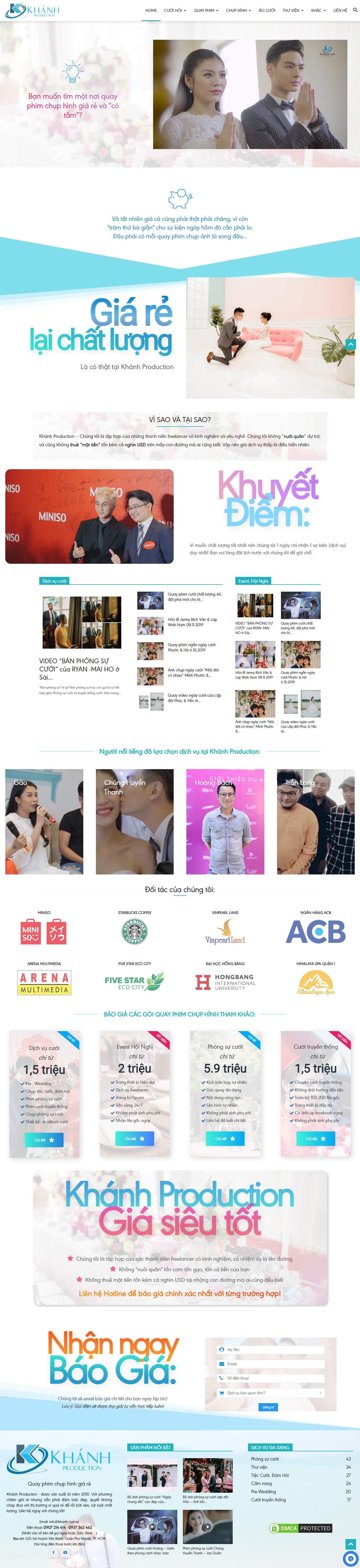 Thiết kế Website web cho thuê váy cưới - khanhcomvn