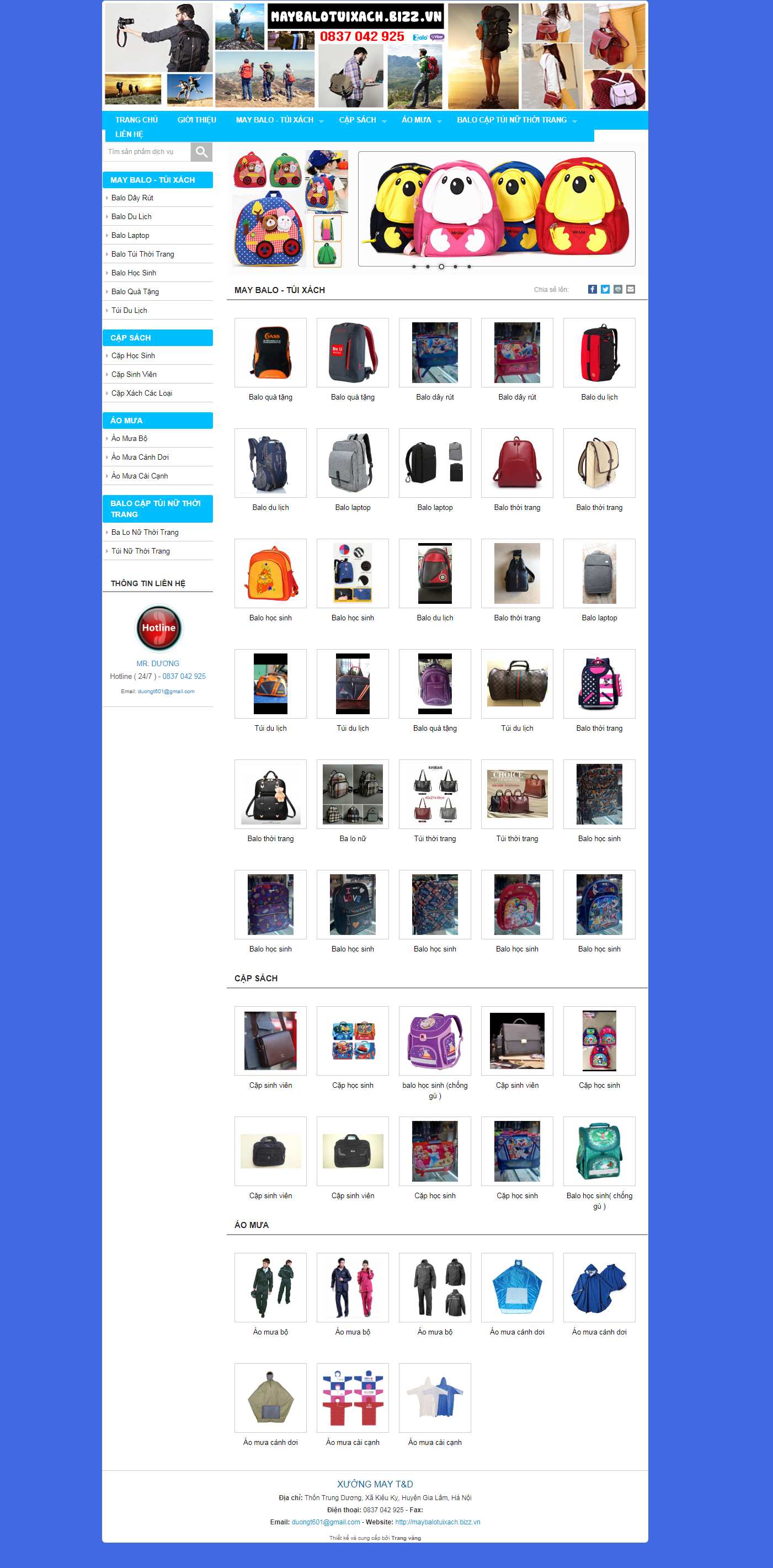 Thiết kế Website Web Quận Nam Từ Liêm - maybalotuixachbizzvn