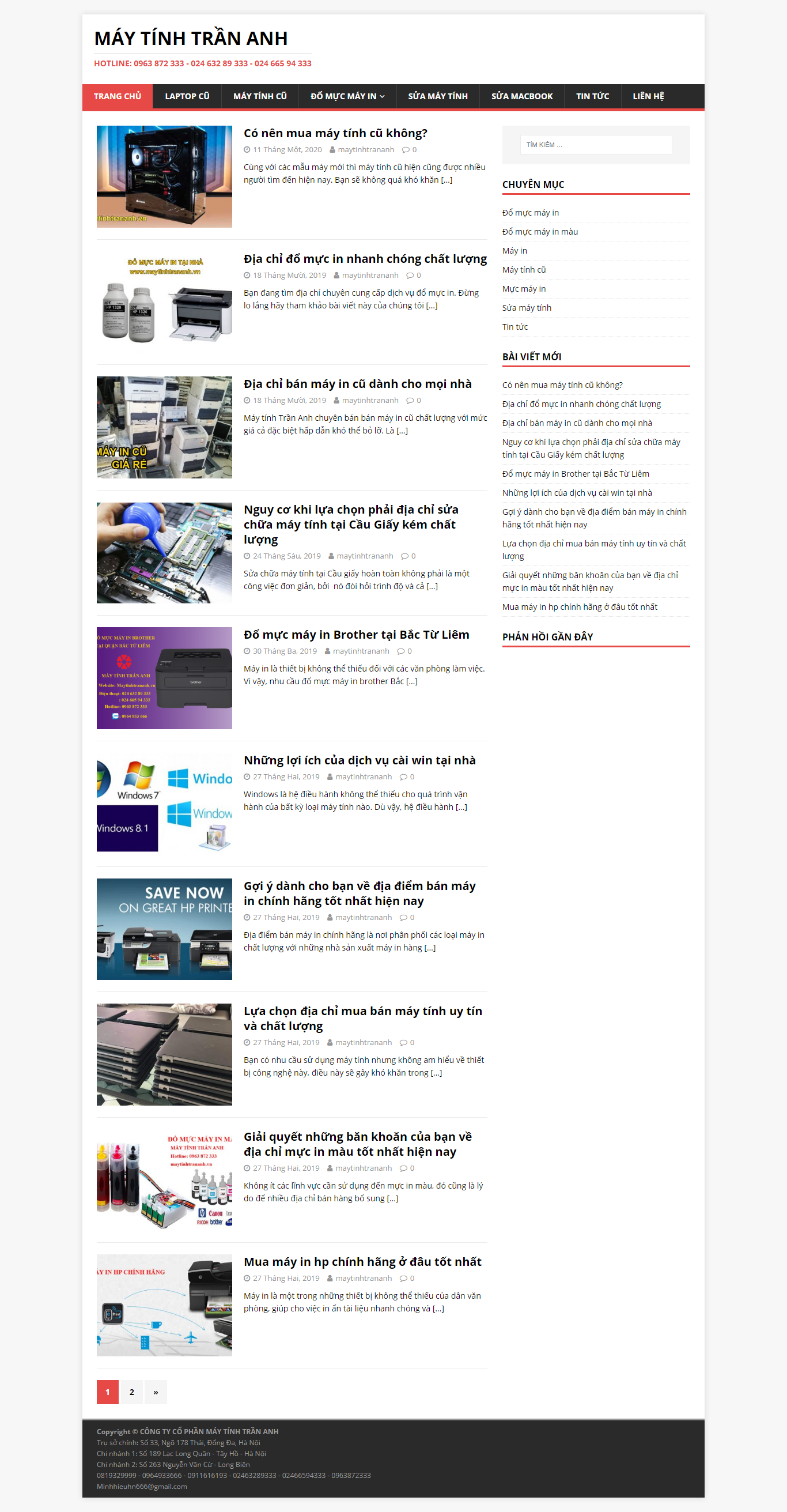Thiết kế Website Web Huyện Mê Linh - maytinhtrananhnet