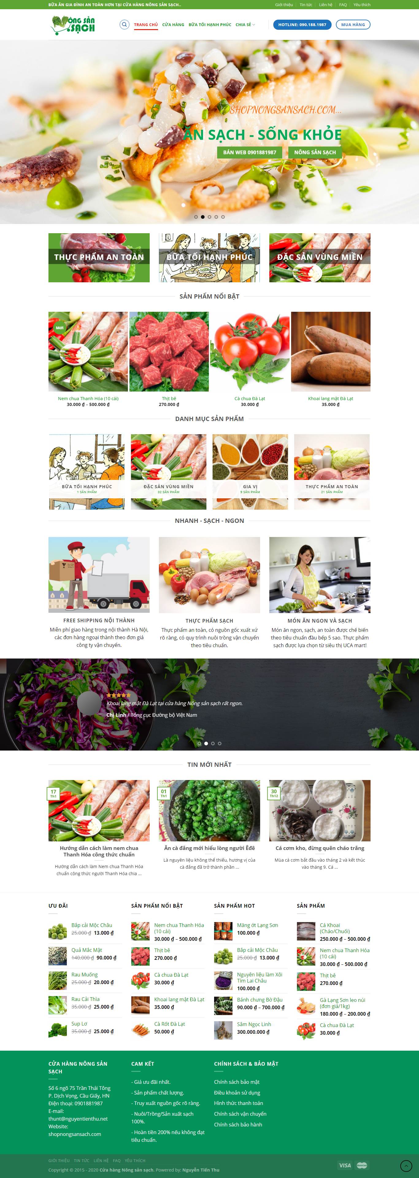 [gomsuhcm] Thiết kế Website Web Miền Bắc - shopnongsansachcom