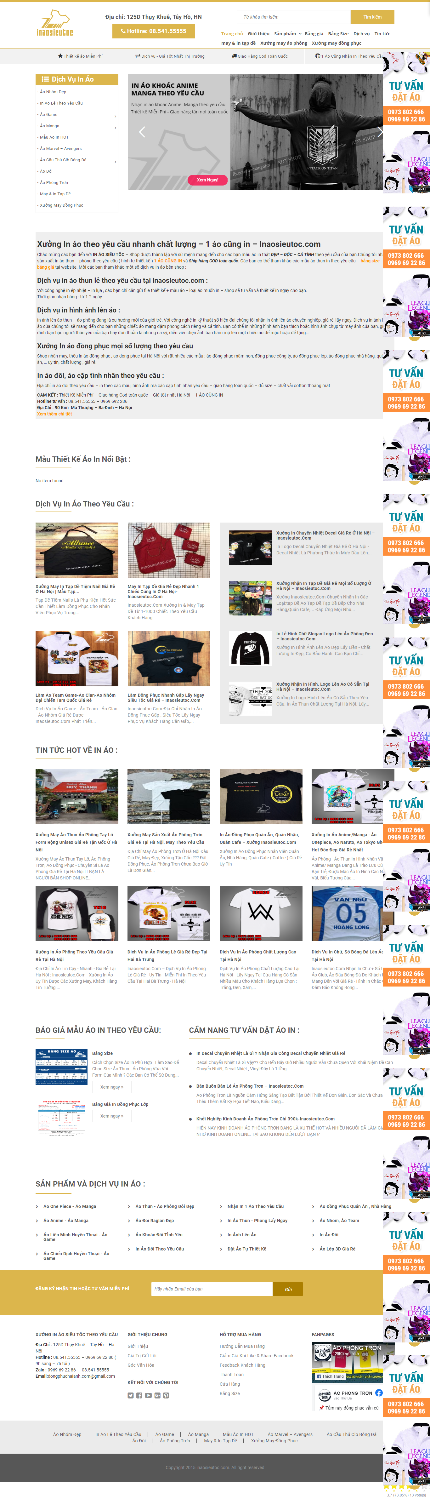 Thiết kế Website web in áo bóng đá - inaosieutoccom