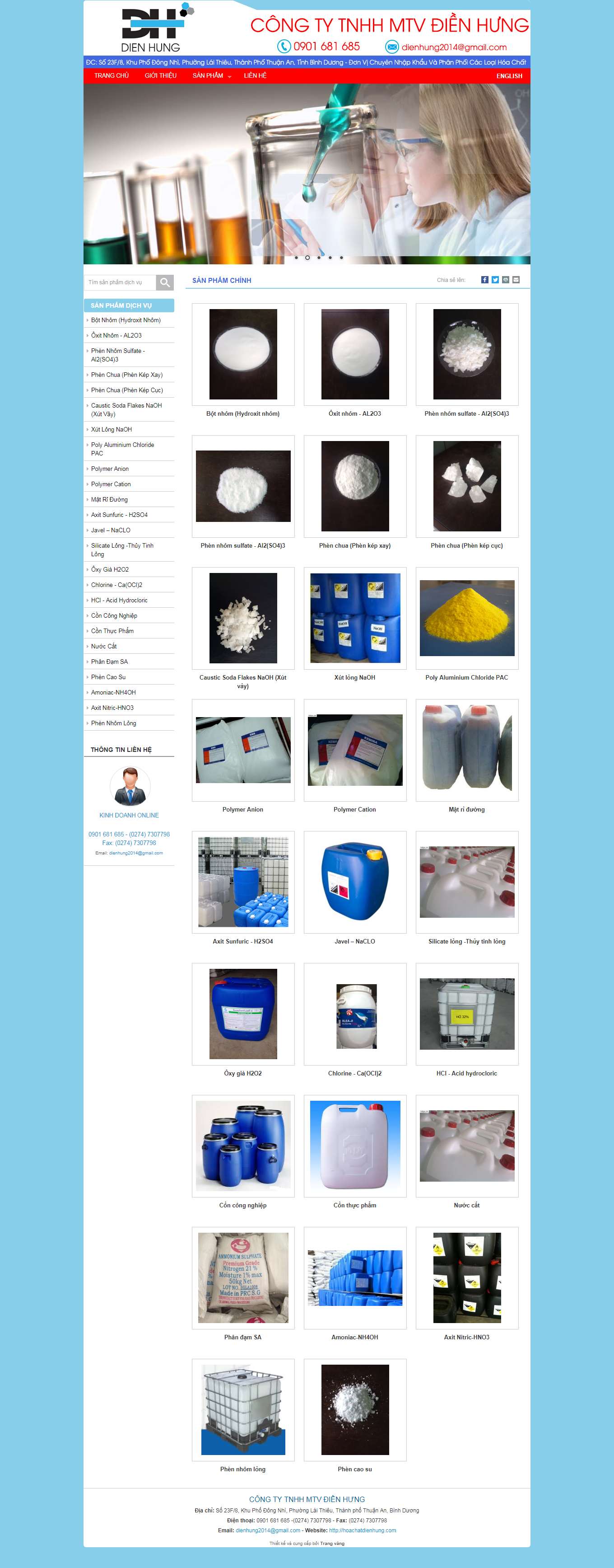 Thiết kế Website Web Quảng Trị - hoachatdienhungcom