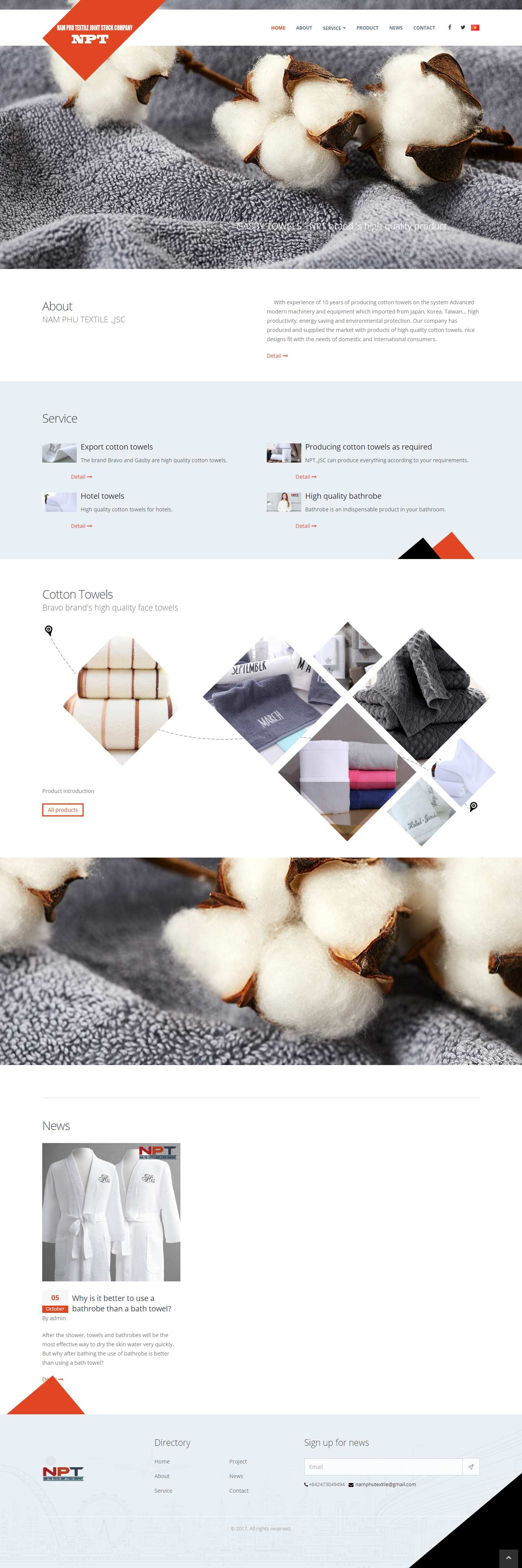 Thiết kế Website Web Thái Nguyên - namphutextilecom