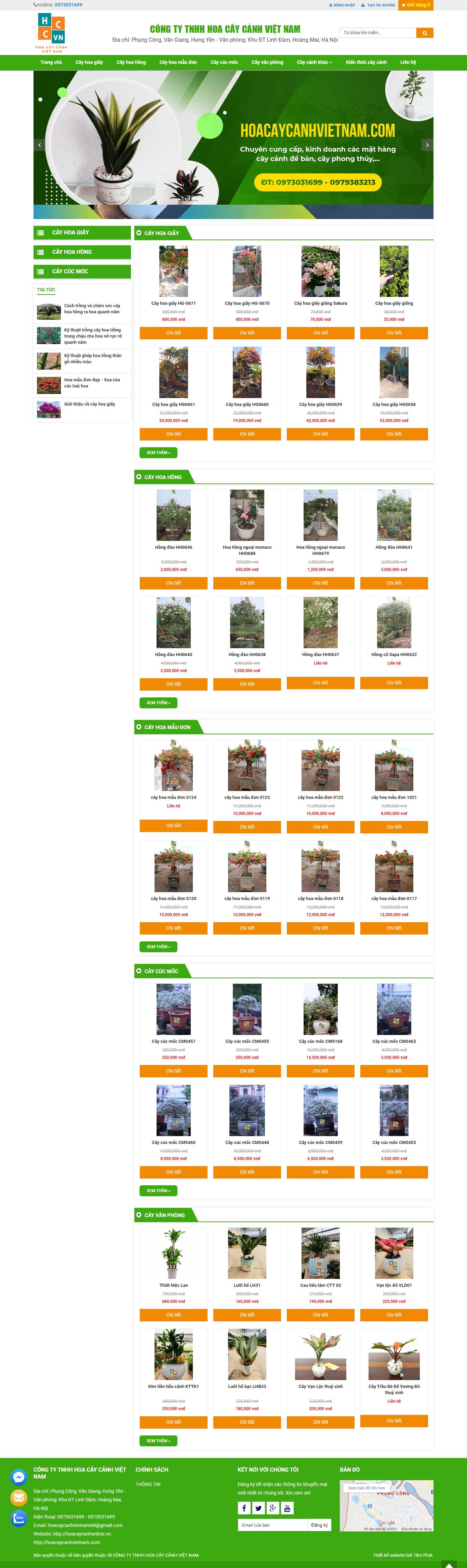 Thiết kế Website Web Thừa Thiên Huế - hoacaycanhvietnamcom
