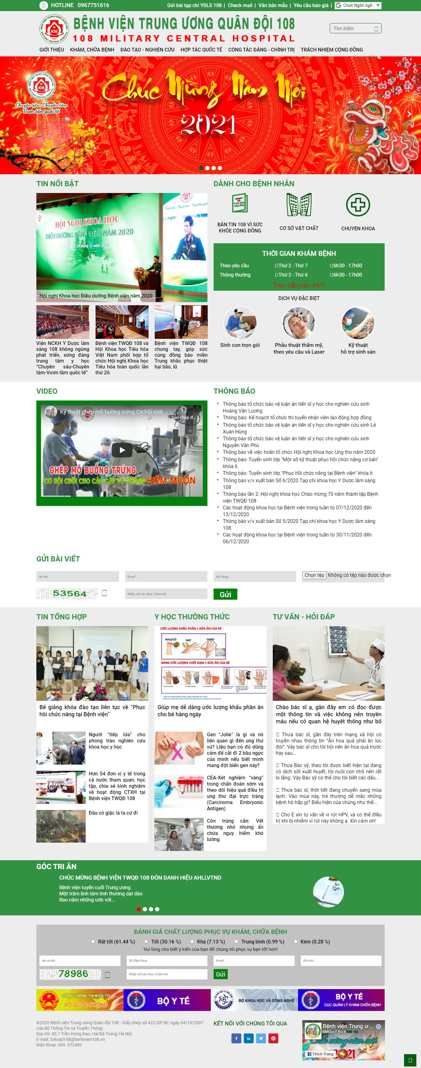 Thiết kế Website Web Tuyên Quang - benhvien108vn